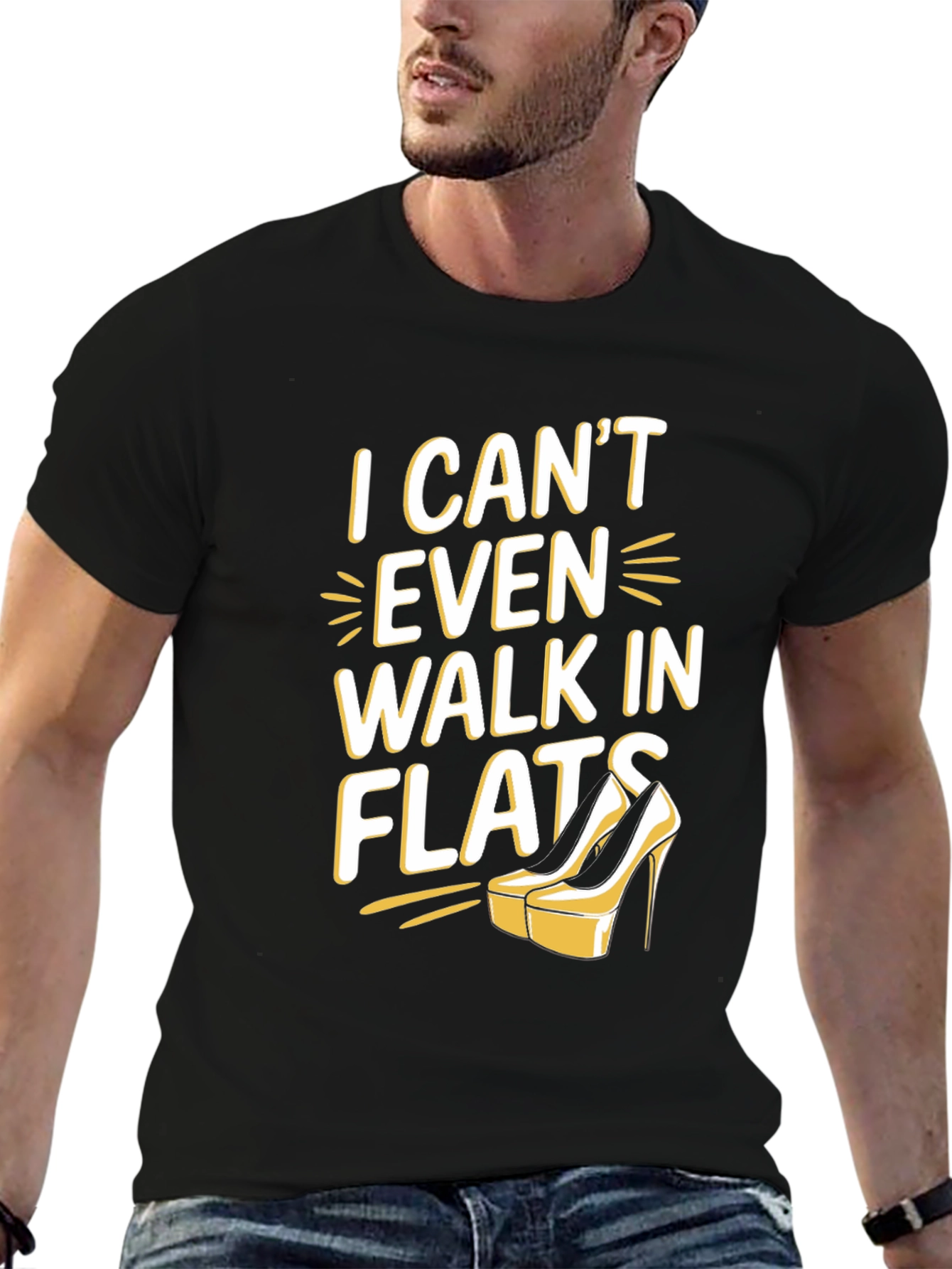 Black I Can't Even Walk In Flats Funny T-Shirt view 6