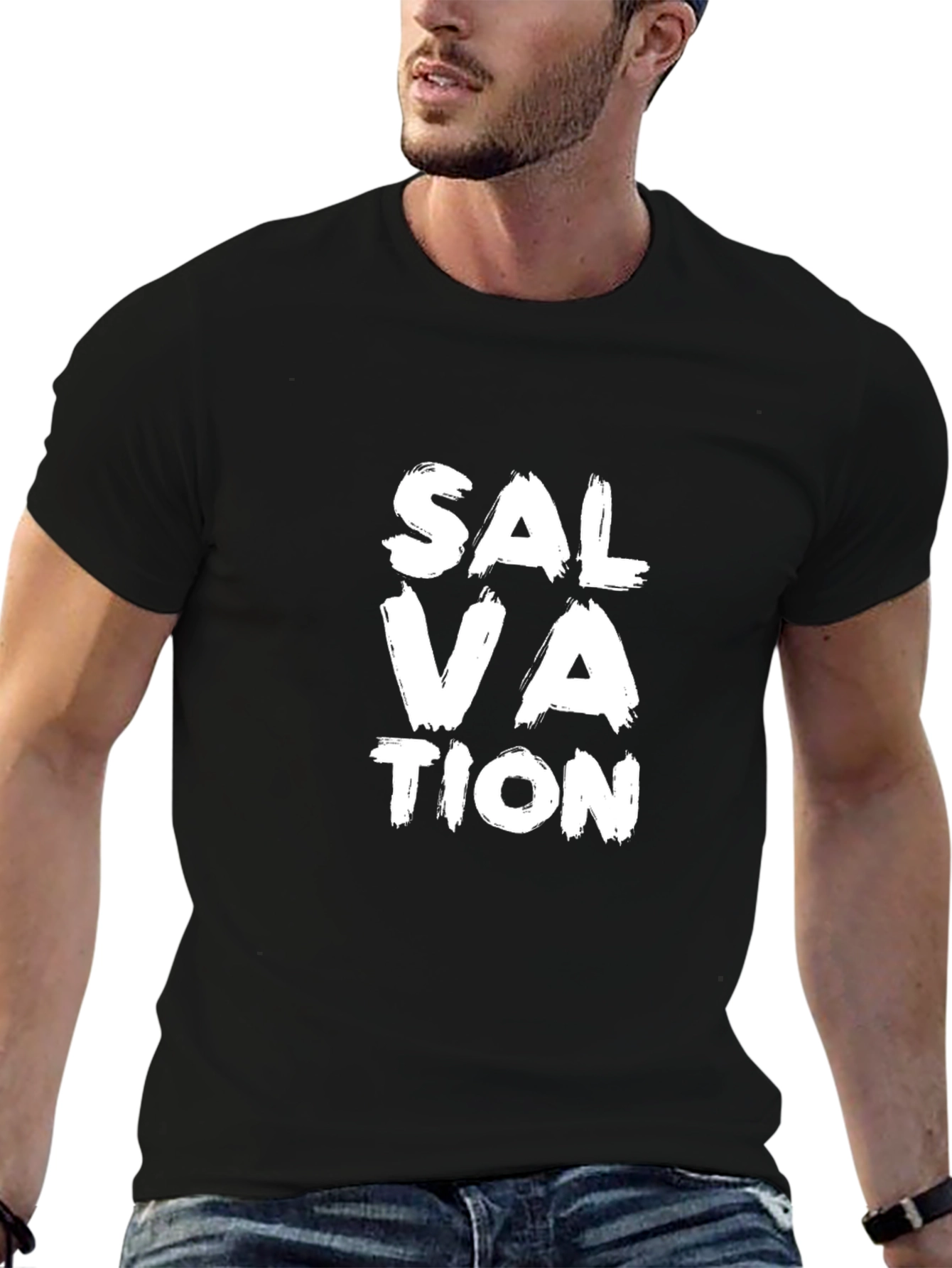 Black Salvation Tee - Bold Graphic Print view 6