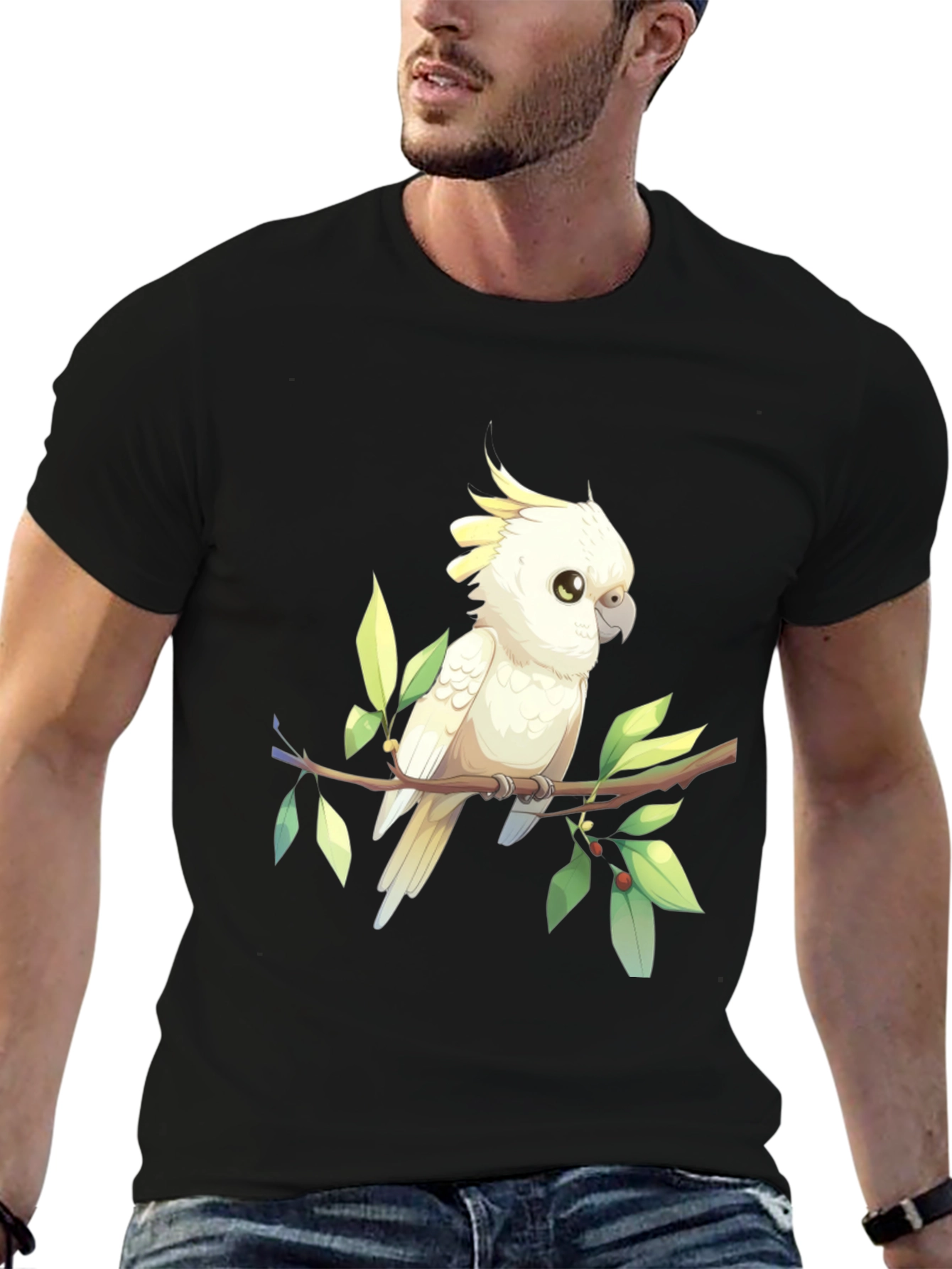 Black Cockatoo Graphic Tee - Bird Lover Shirt view 6