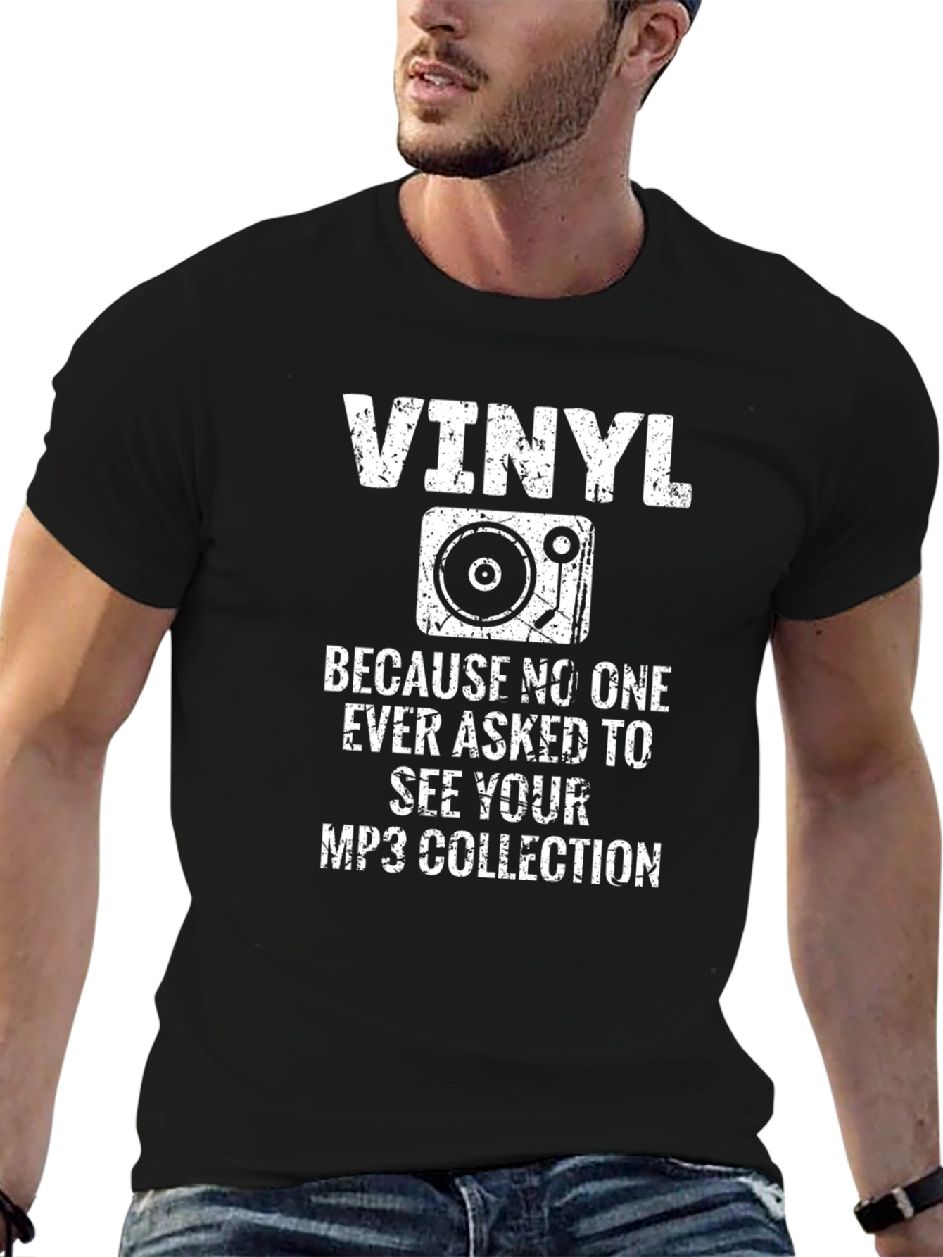 Black Vinyl Record Lover T-Shirt view 6