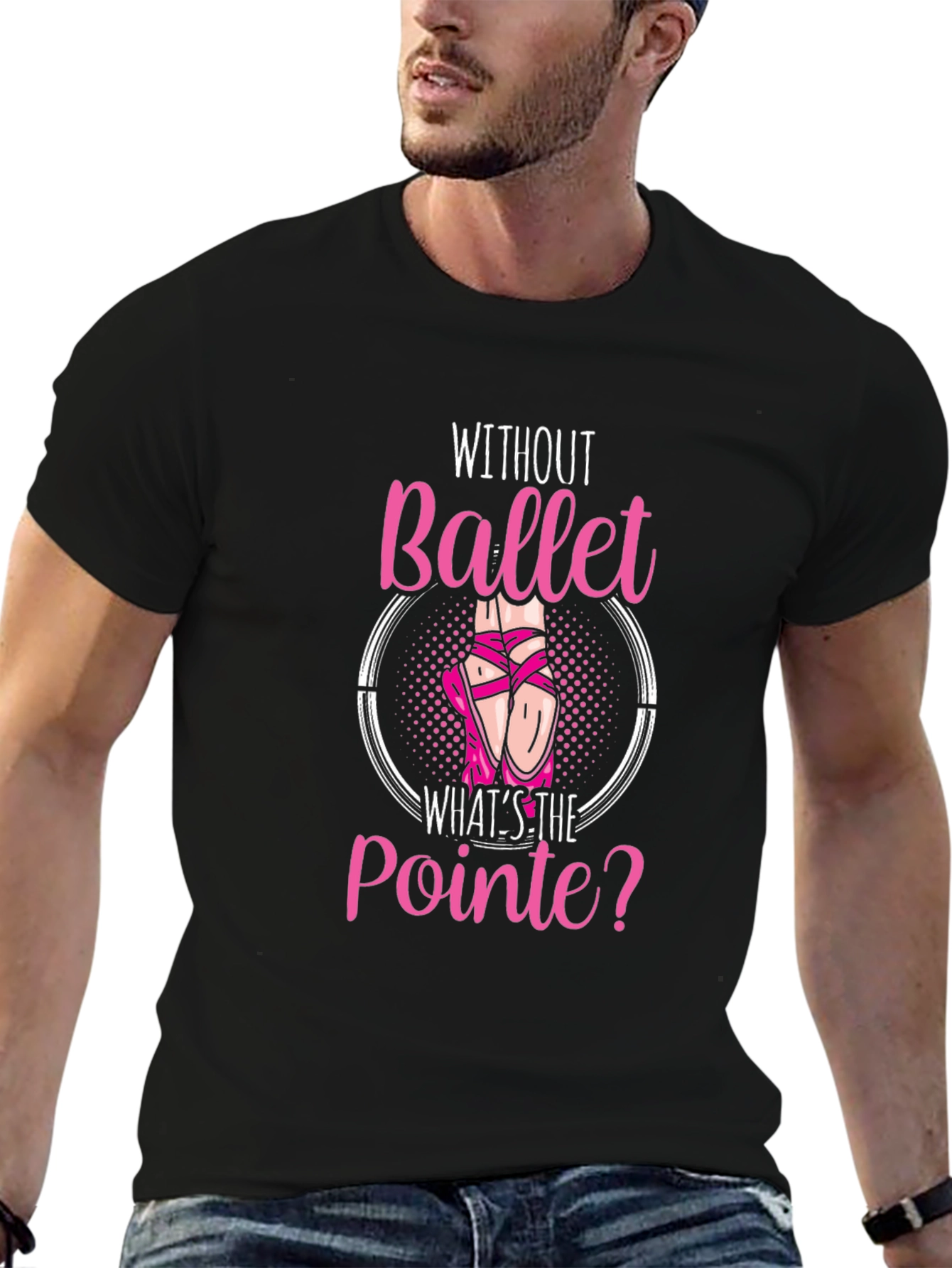 Black Ballet Pointe T-Shirt - Dance Lover Gift view 6
