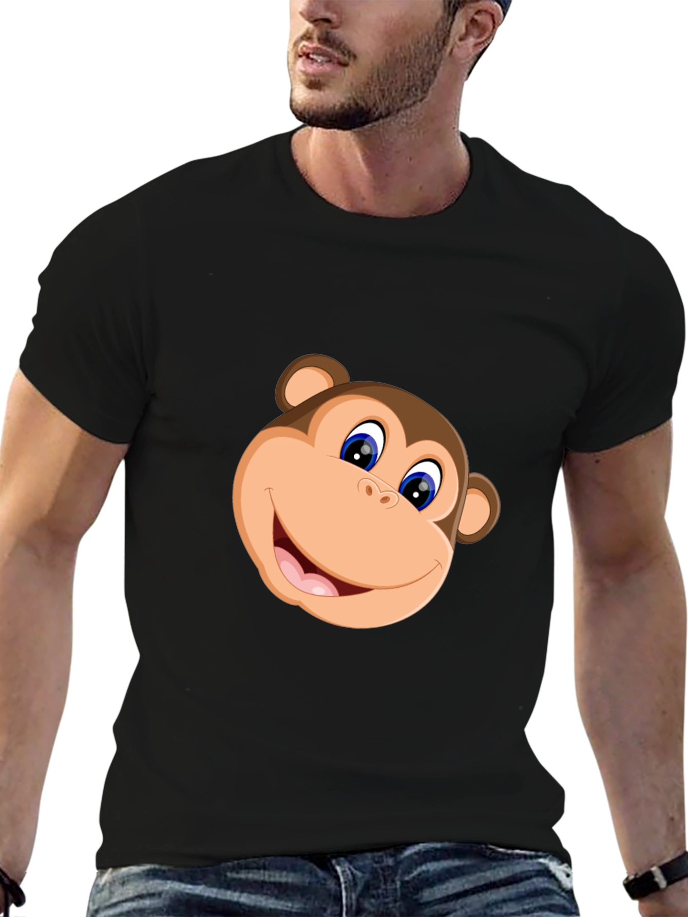 Black Monkey Graphic Tee - Casual Black T-Shirt view 6