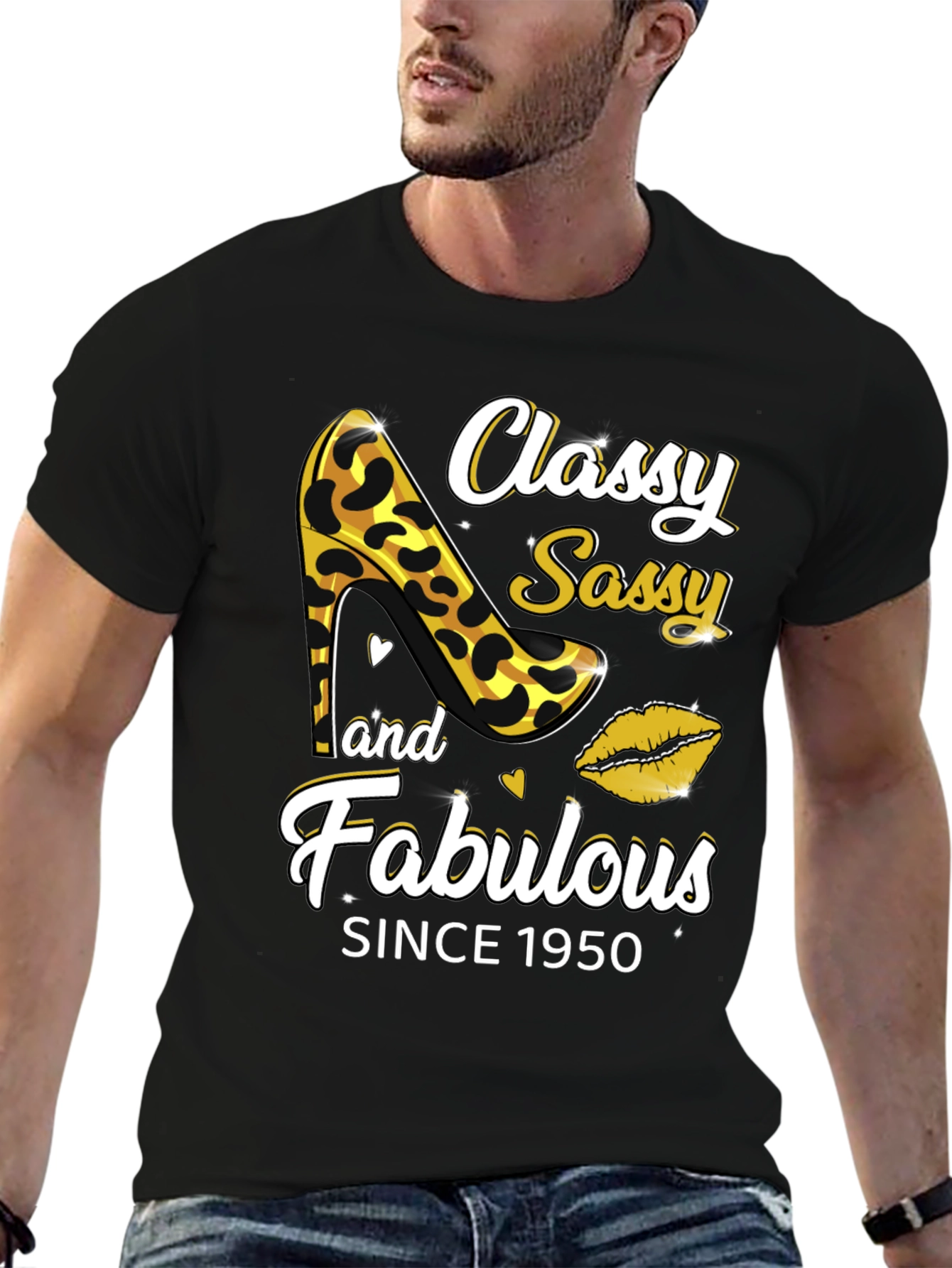Black Classy Sassy Fabulous Since 1950 Graphic Tee view 6