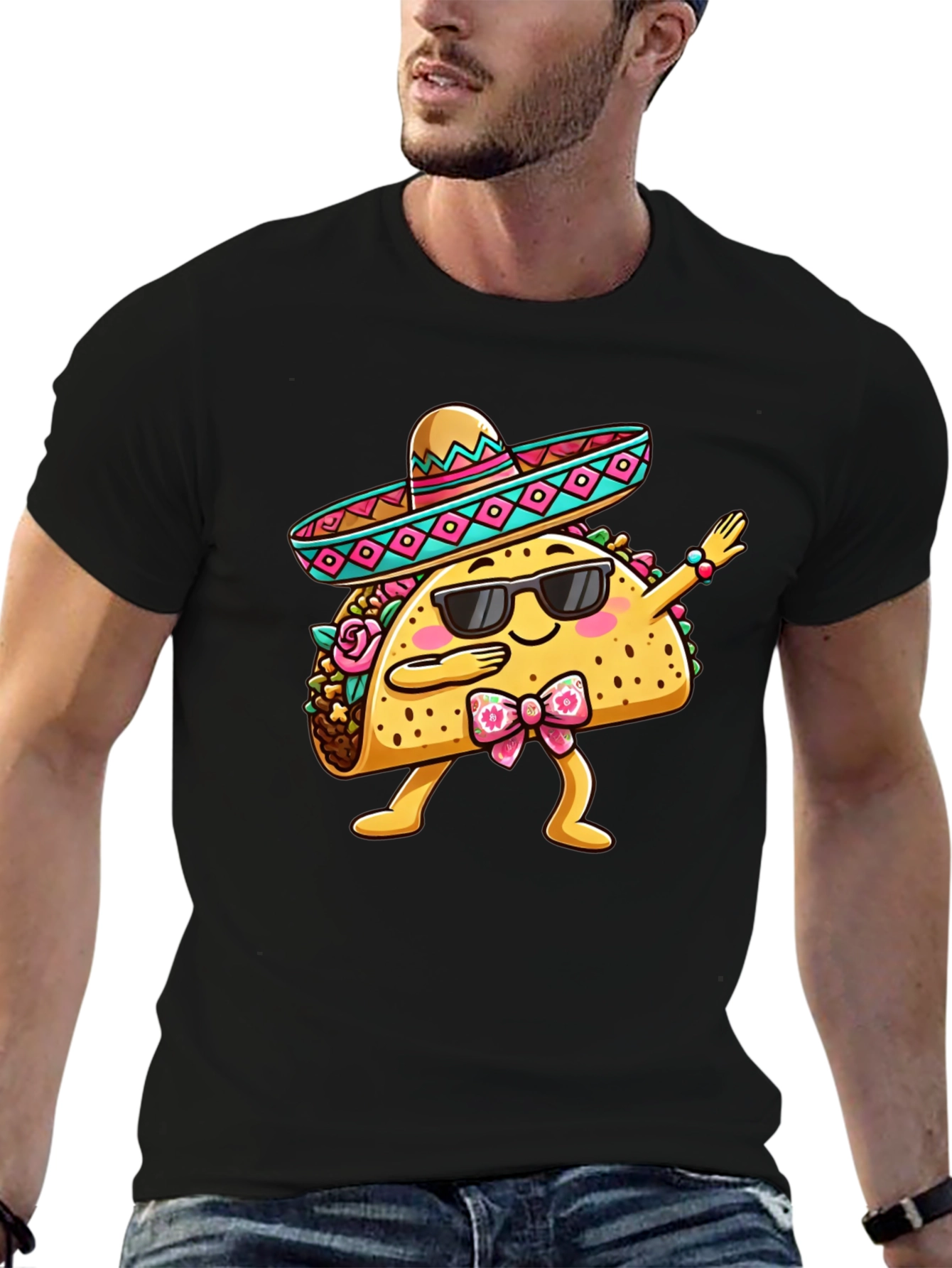 Black Dabbing Taco T-Shirt - Funny Cinco de Mayo Tee view 6