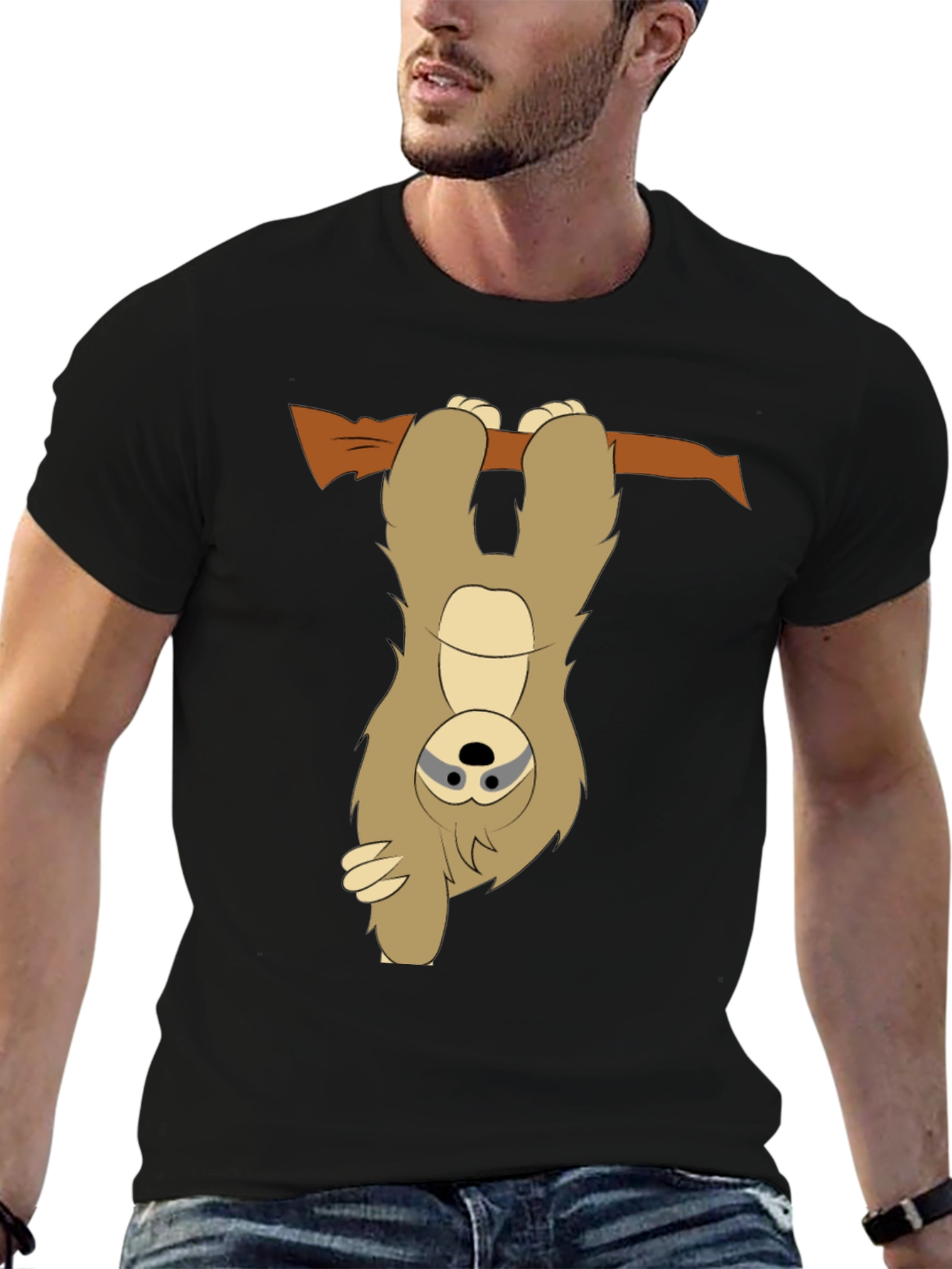Sloth Hanging Upside Down Men's Graphic T-Shirt - 6