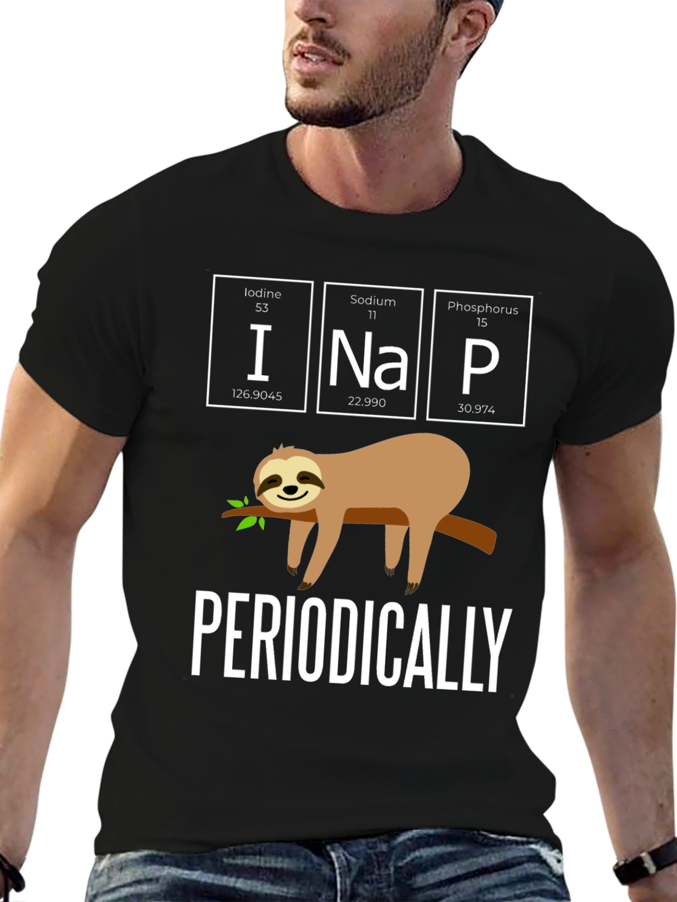 Black INaP Periodically Sloth Black T-Shirt view 6