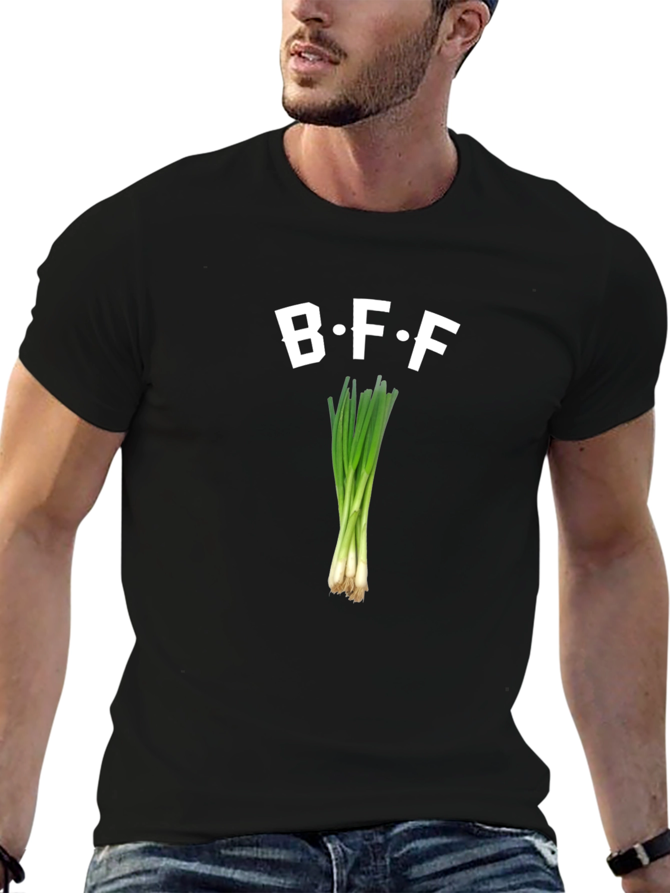 Black BFF Green Onion Graphic T-Shirt view 6