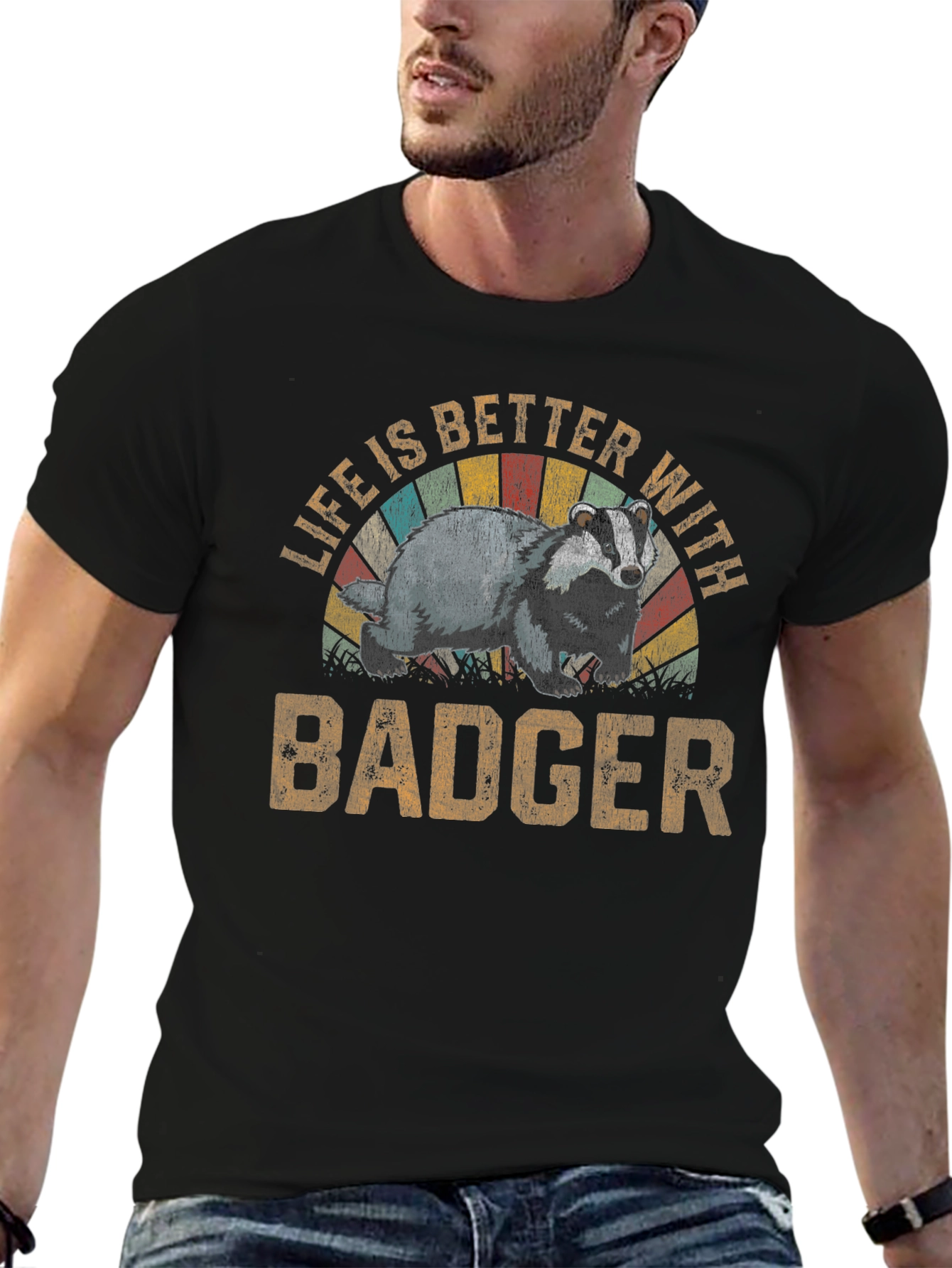 Black Life is Better with Badger T-Shirt view 6