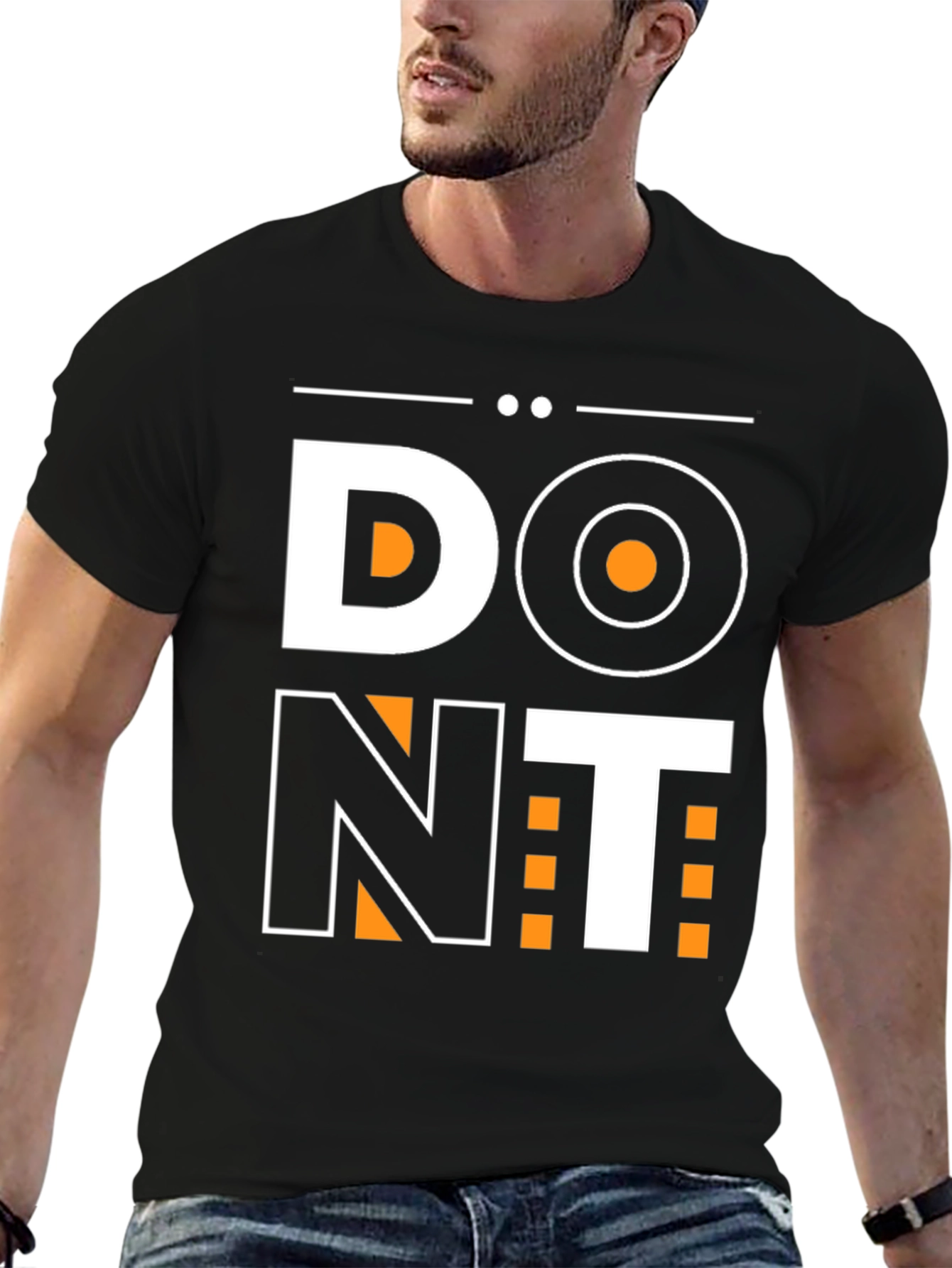 Black Bold "DO NT" Graphic Tee - Statement Shirt view 6