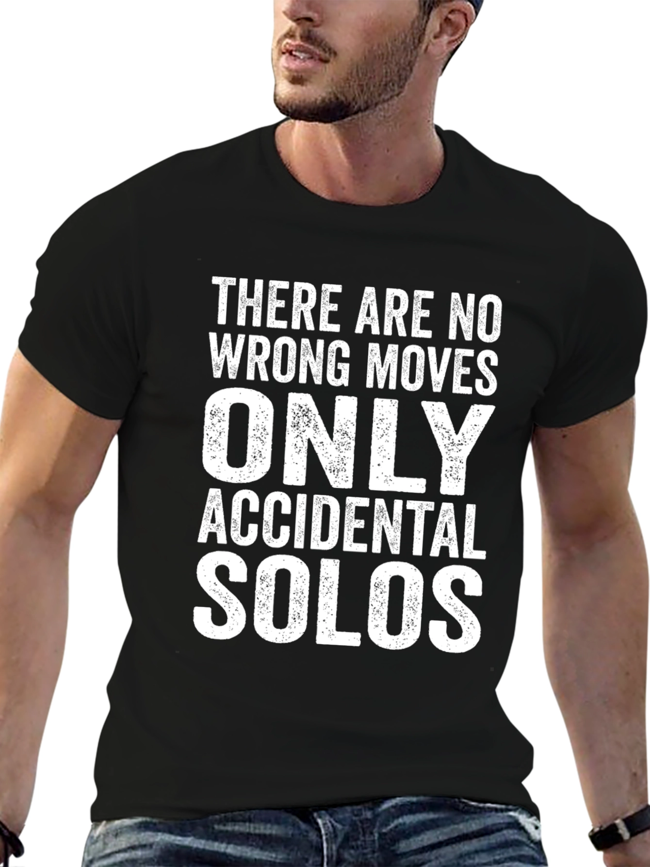 Black Funny "Accidental Solos" Graphic Tee - Black view 6