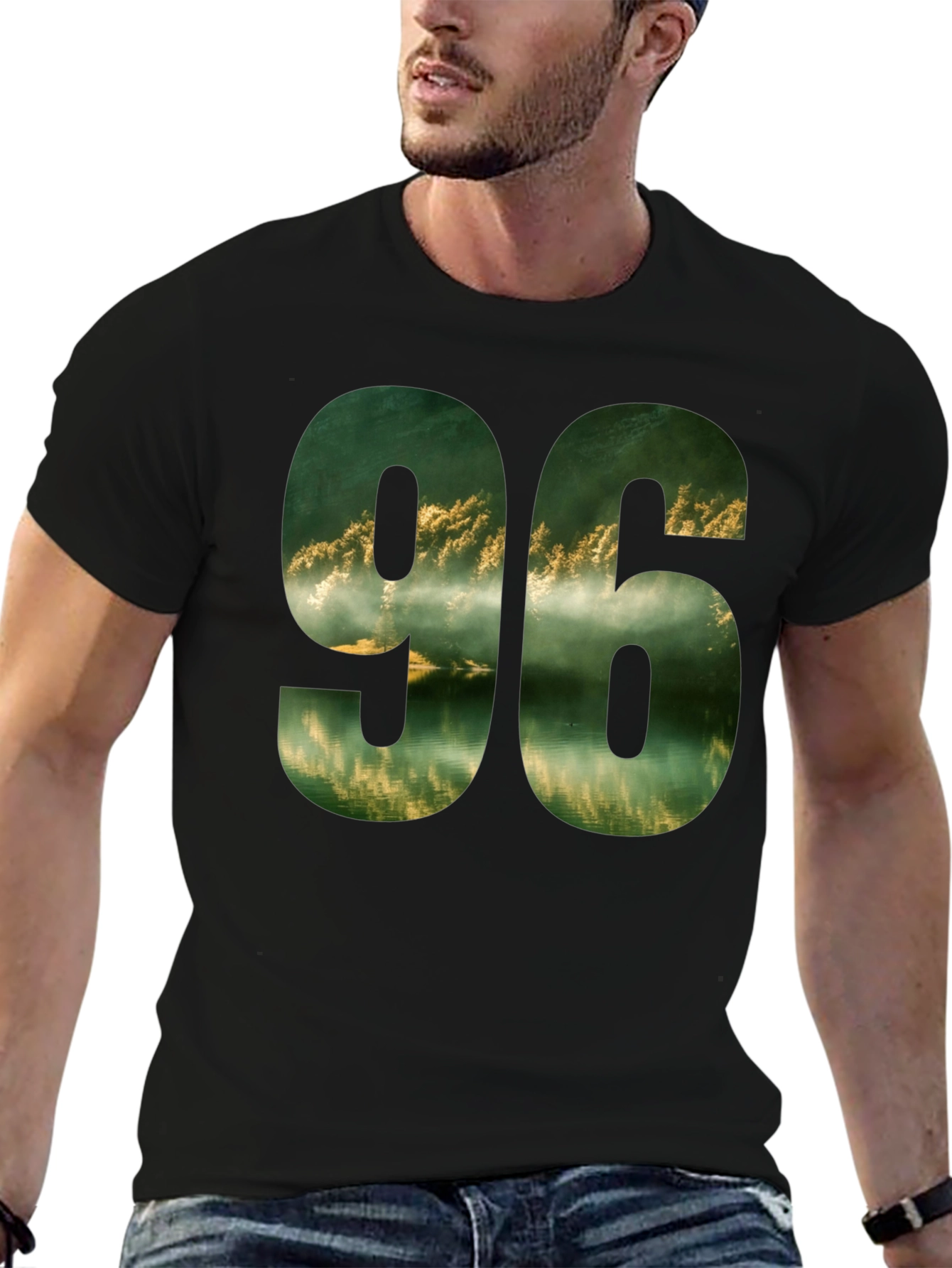 Black Nature 96 Graphic Tee - Black Crew Neck view 6