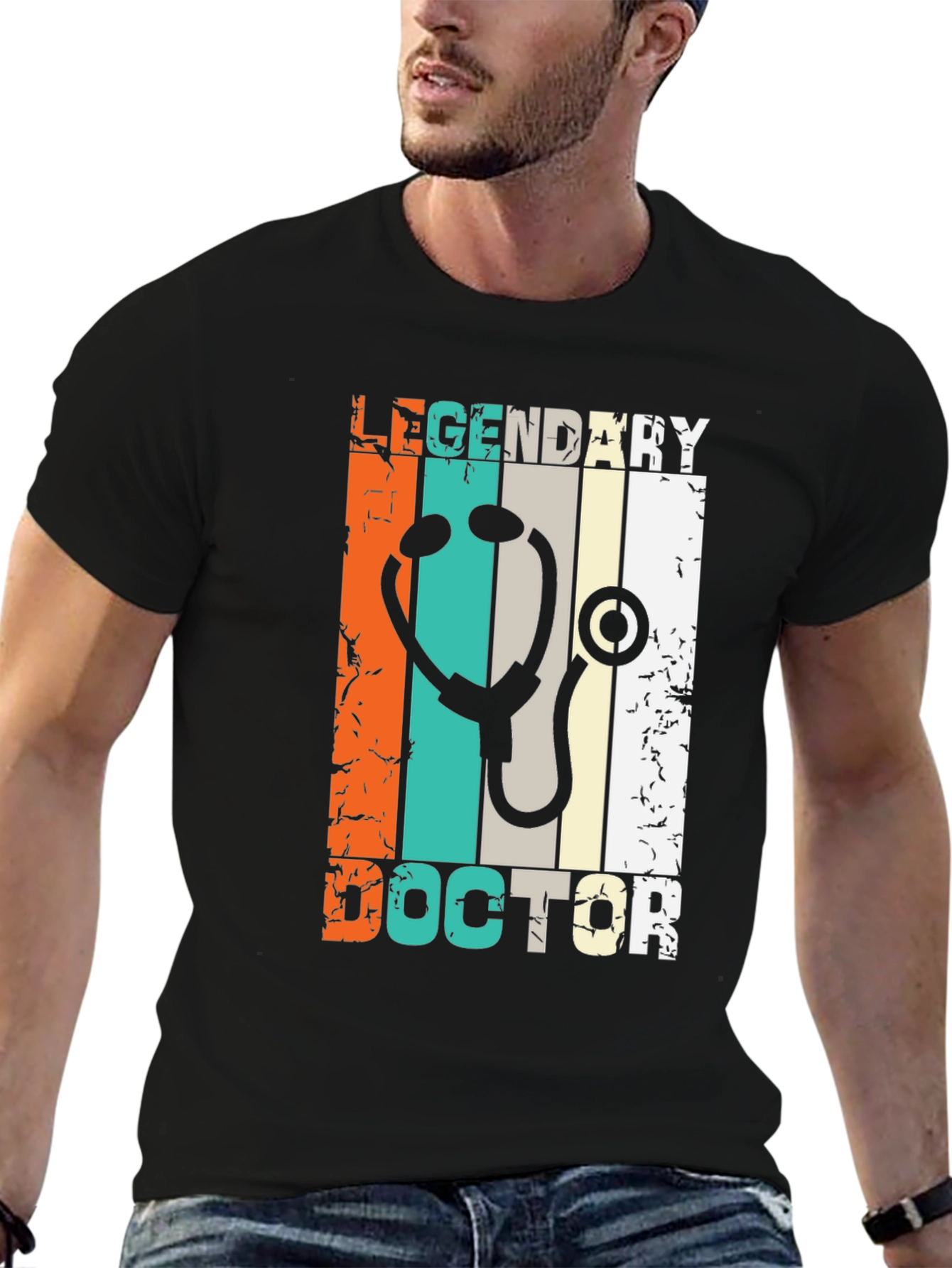 Black Legendary Doctor T-Shirt - Vintage Style view 6