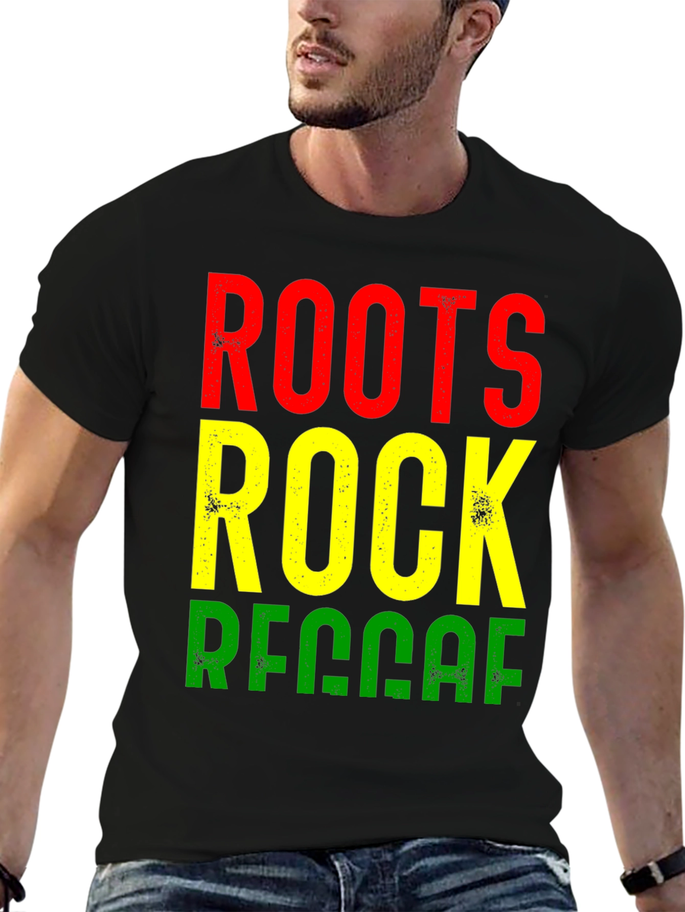Black Roots Rock Reggae Black T-Shirt view 6
