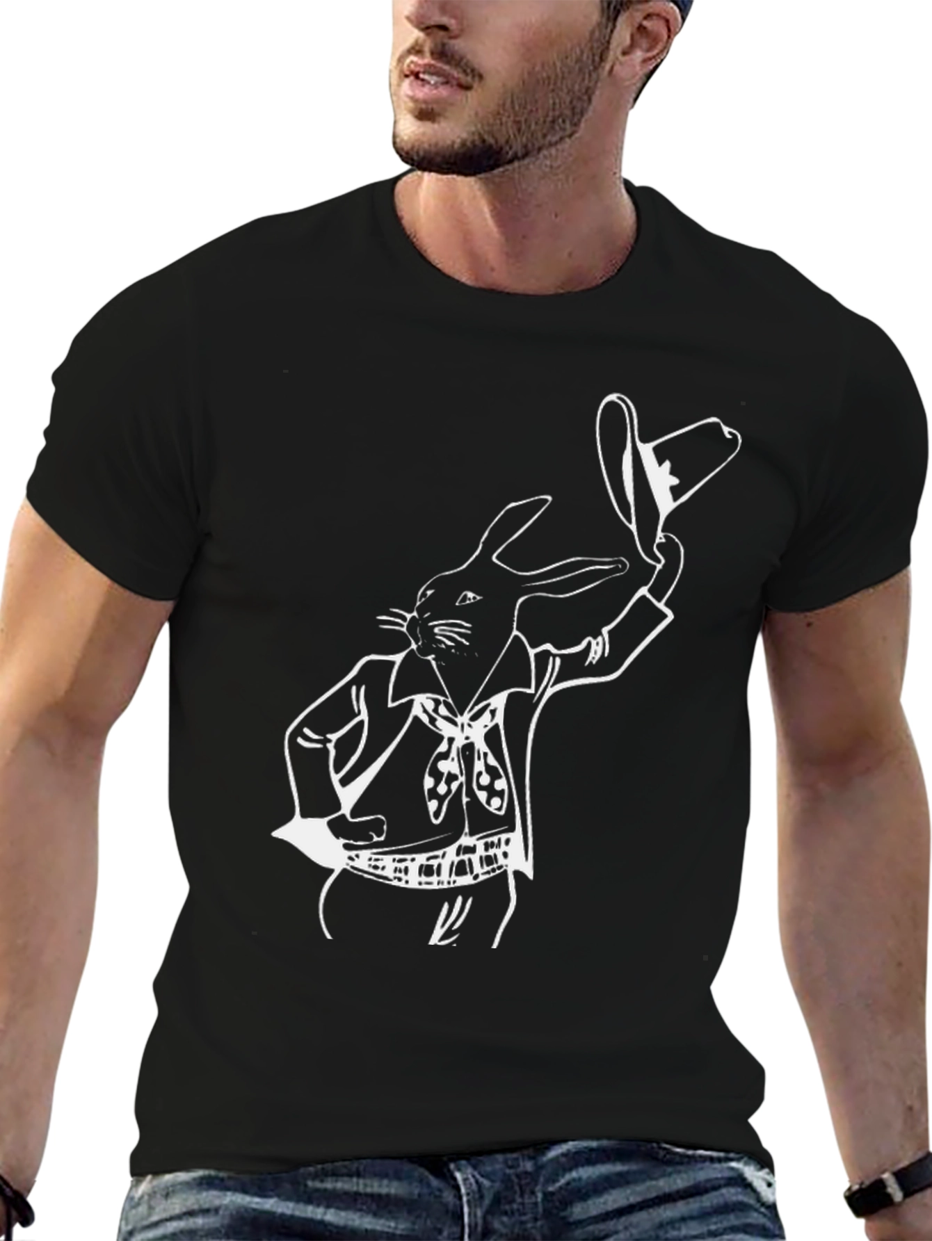 Black Rabbit Cowboy Black T-Shirt view 6