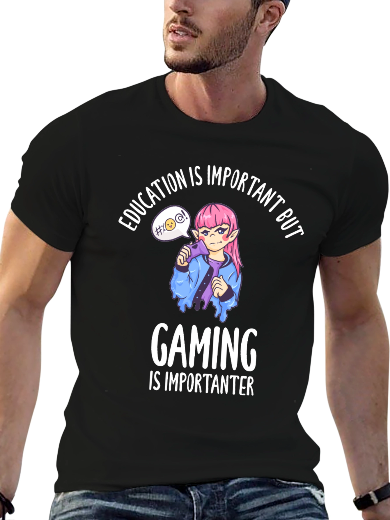 Black Gaming is Importanter T-Shirt view 6