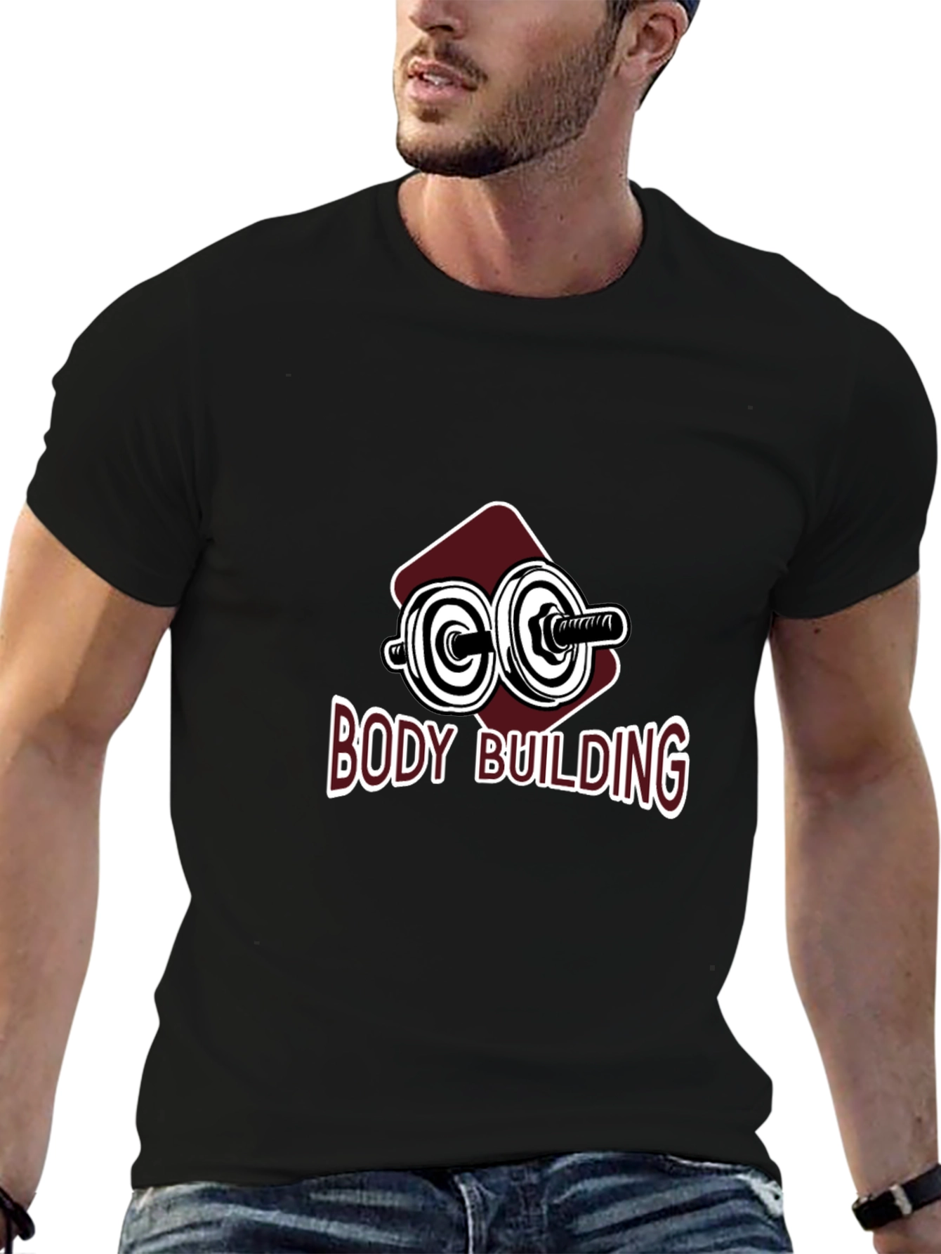 Black Bodybuilding Black T-Shirt - Gym & Fitness Apparel view 6