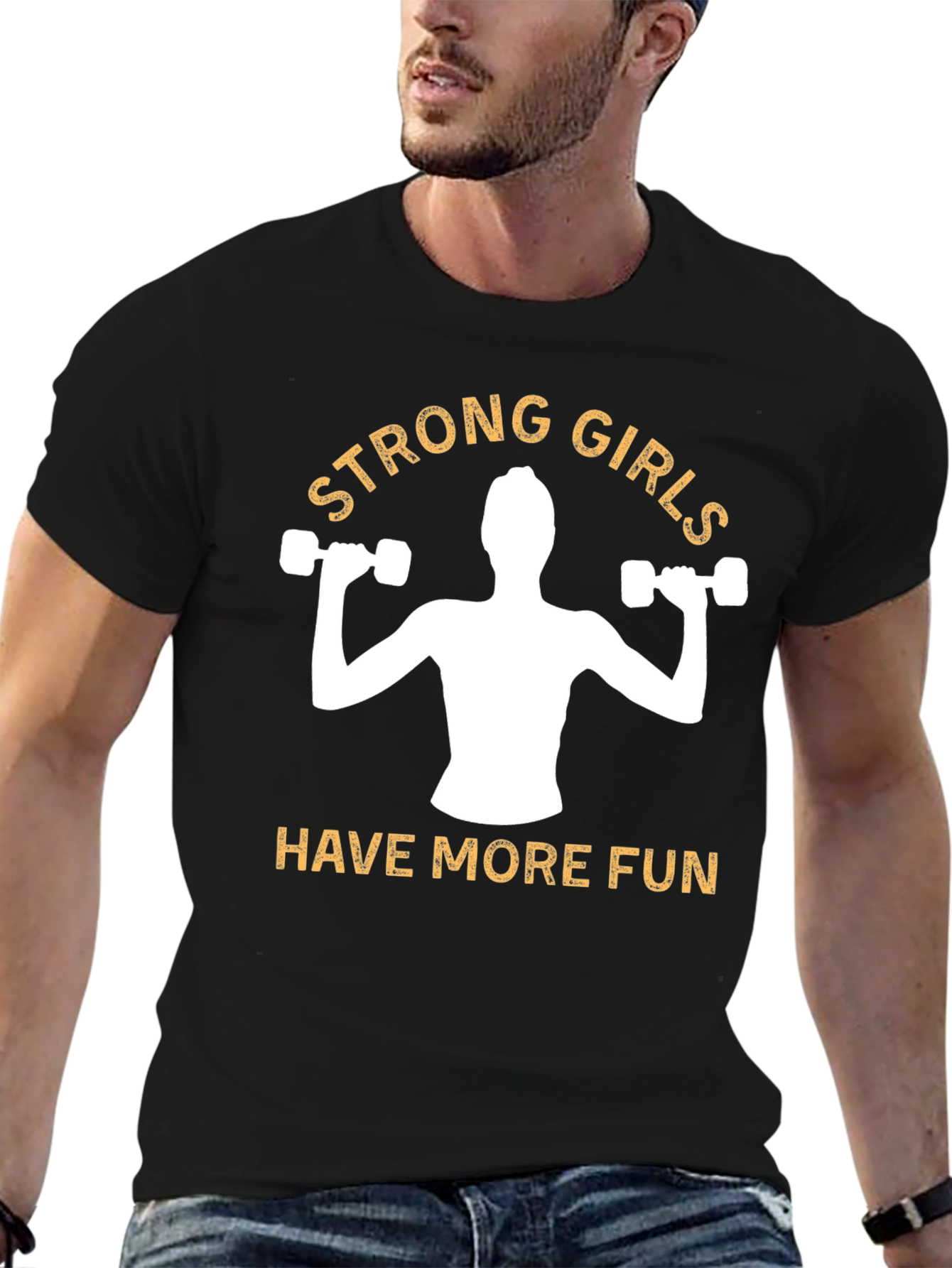 Black Strong Girls Have More Fun Graphic Tee view 6