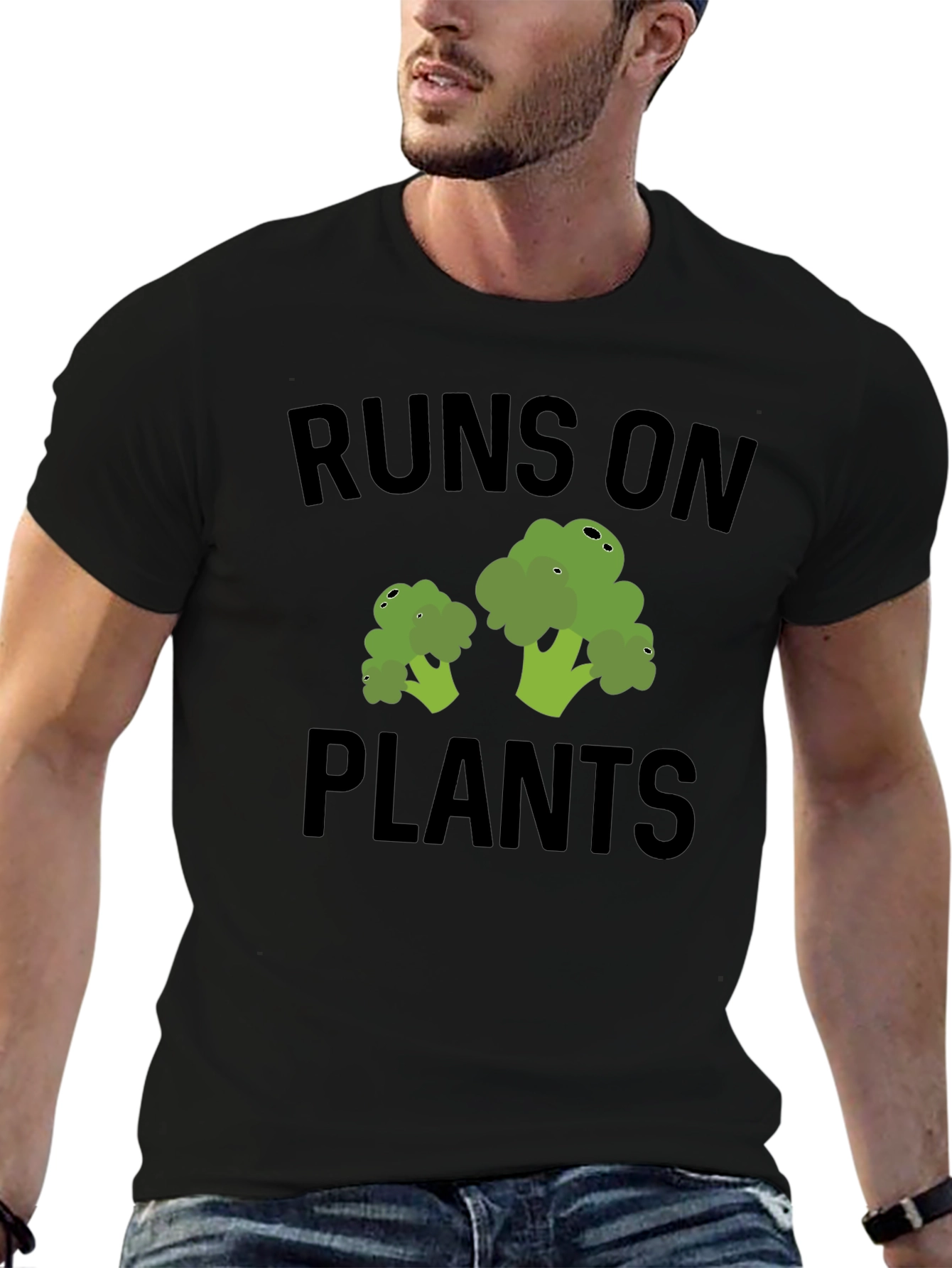 Black Runs on Plants Vegan T-Shirt view 6