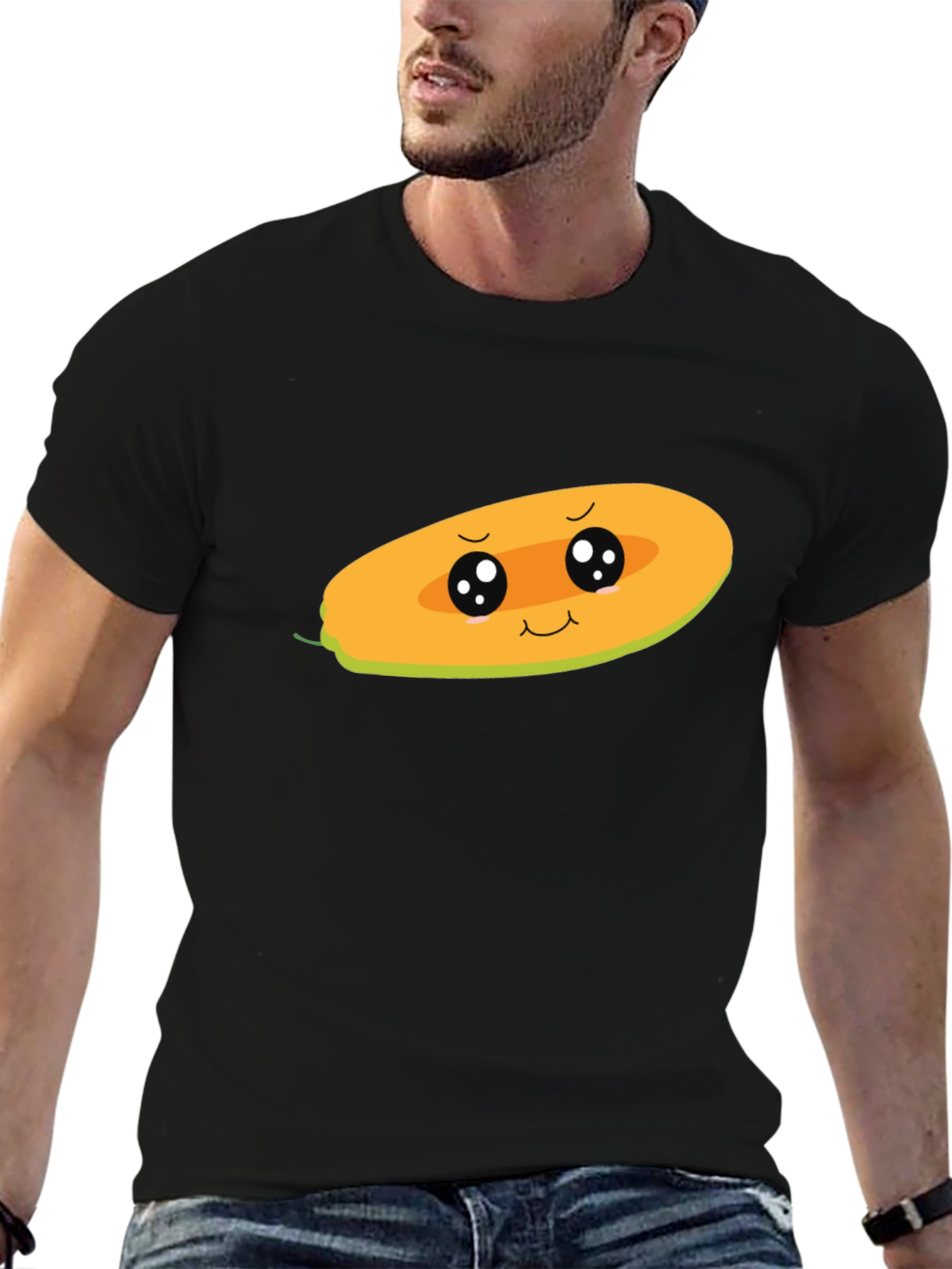 Black Kawaii Mango Graphic Tee - Cute Fruit Shirt view 6