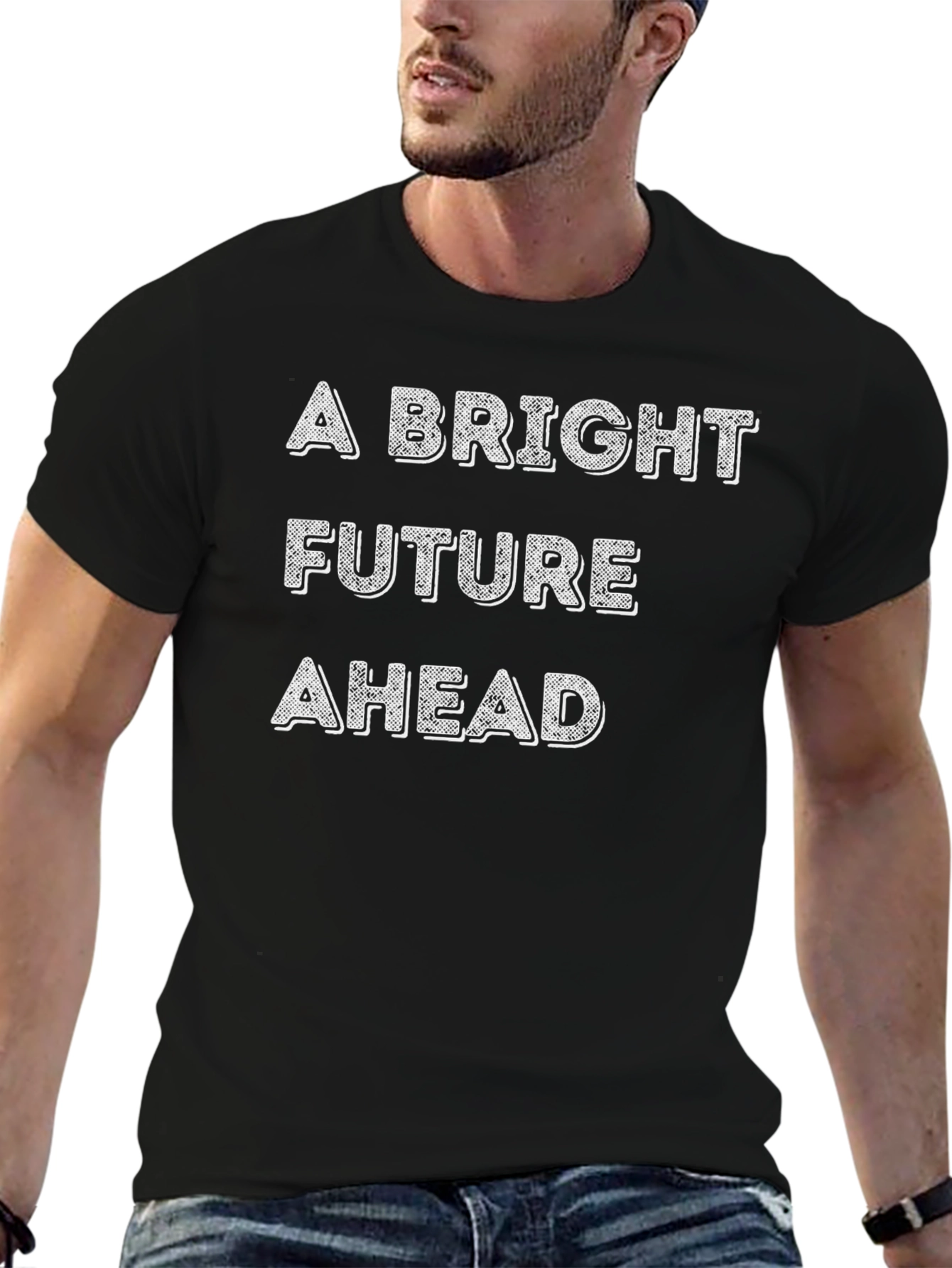 Black A Bright Future Ahead Graphic T-Shirt view 6