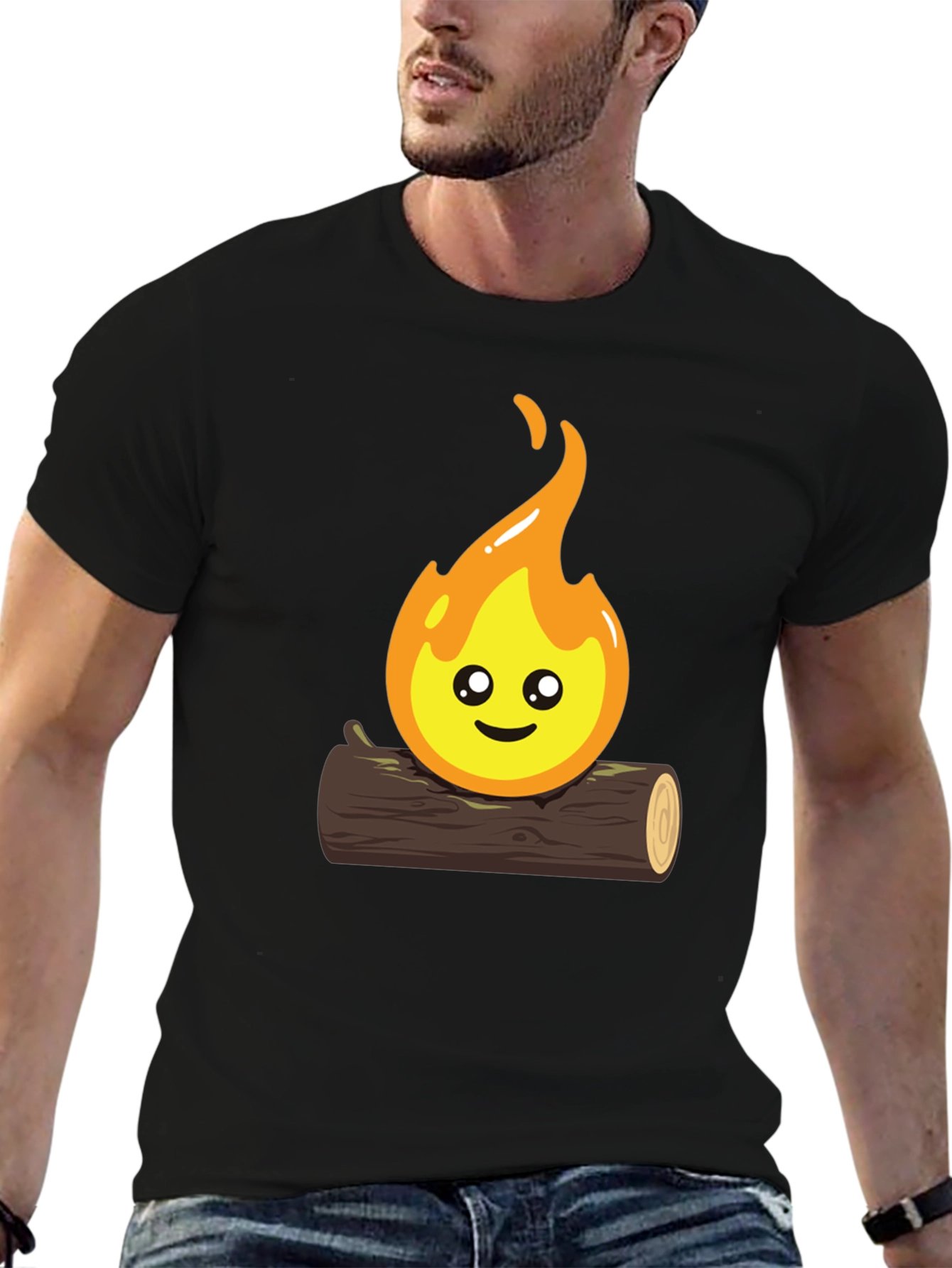 Black Cute Campfire Graphic T-Shirt - Black view 6