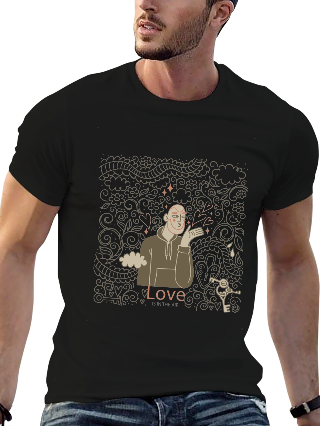 Black Love is in the Air Graphic T-Shirt view 6