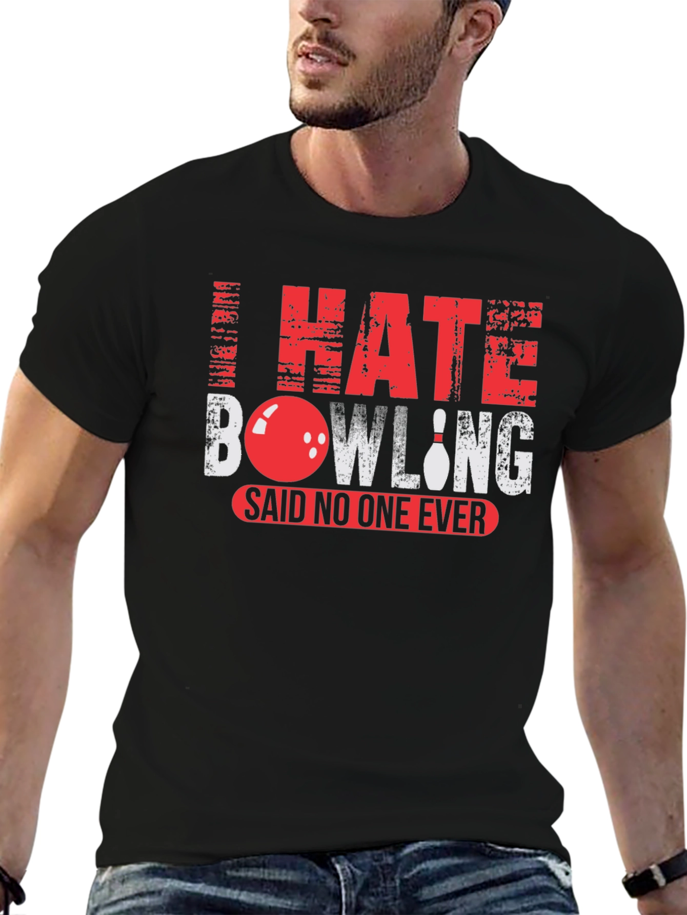 Black I Hate Bowling Said No One Ever T-Shirt view 6