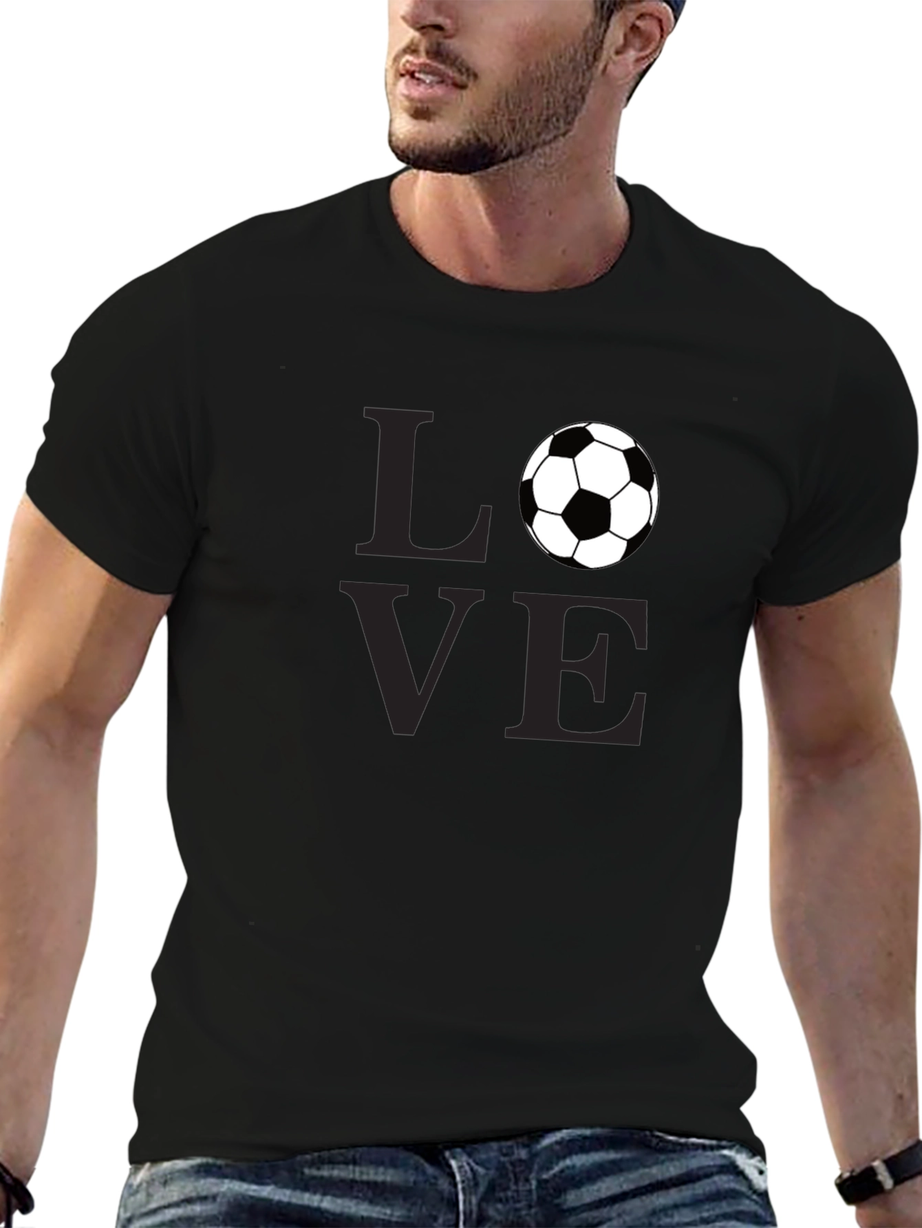 Black Love Soccer Graphic T-Shirt view 6
