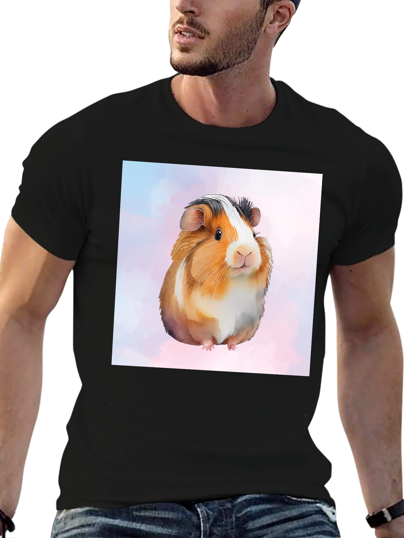 Black Guinea Pig Graphic Tee - Cute Pet Lover's Shirt view 6