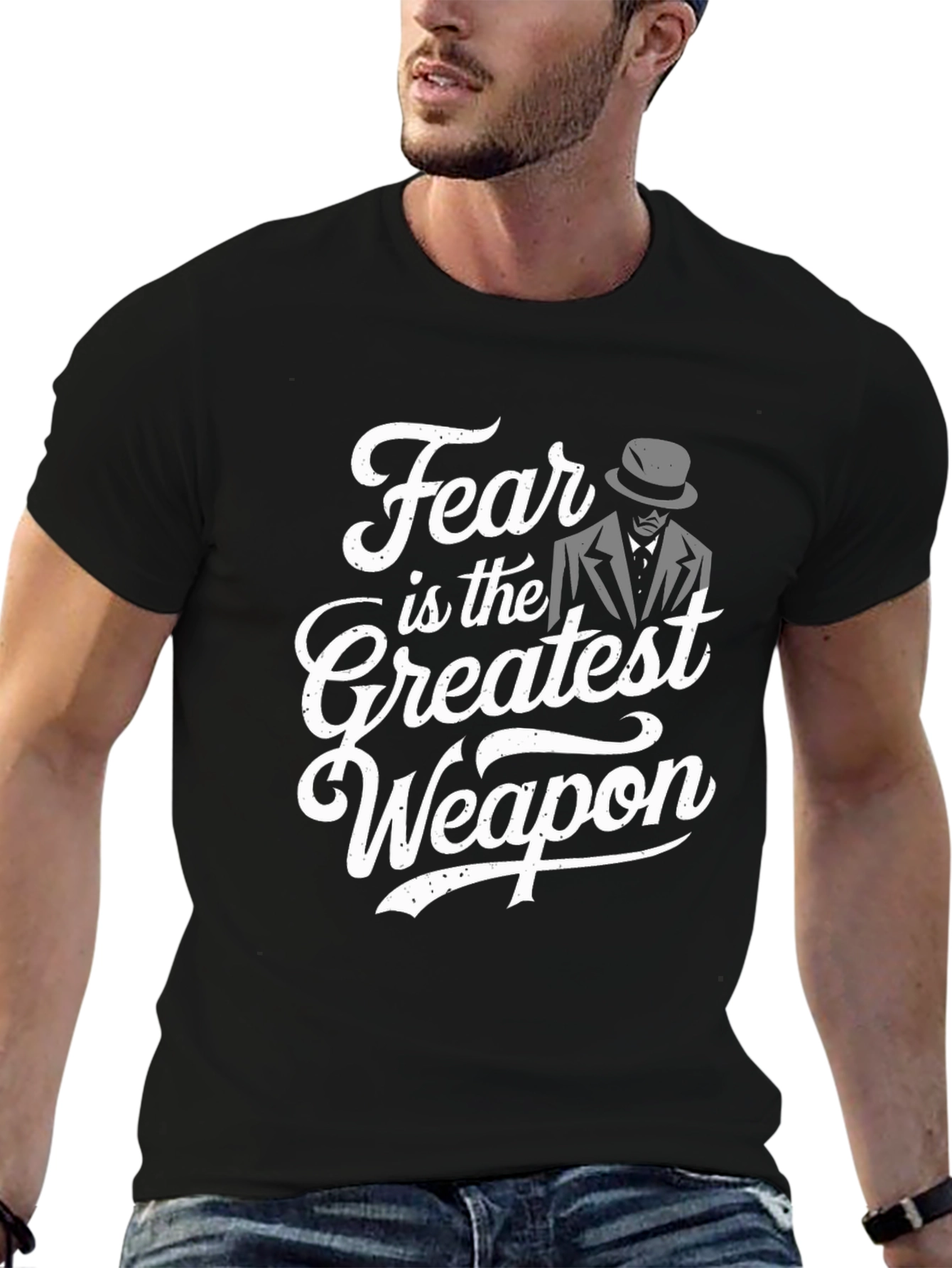 Black Fear is the Greatest Weapon T-Shirt view 6