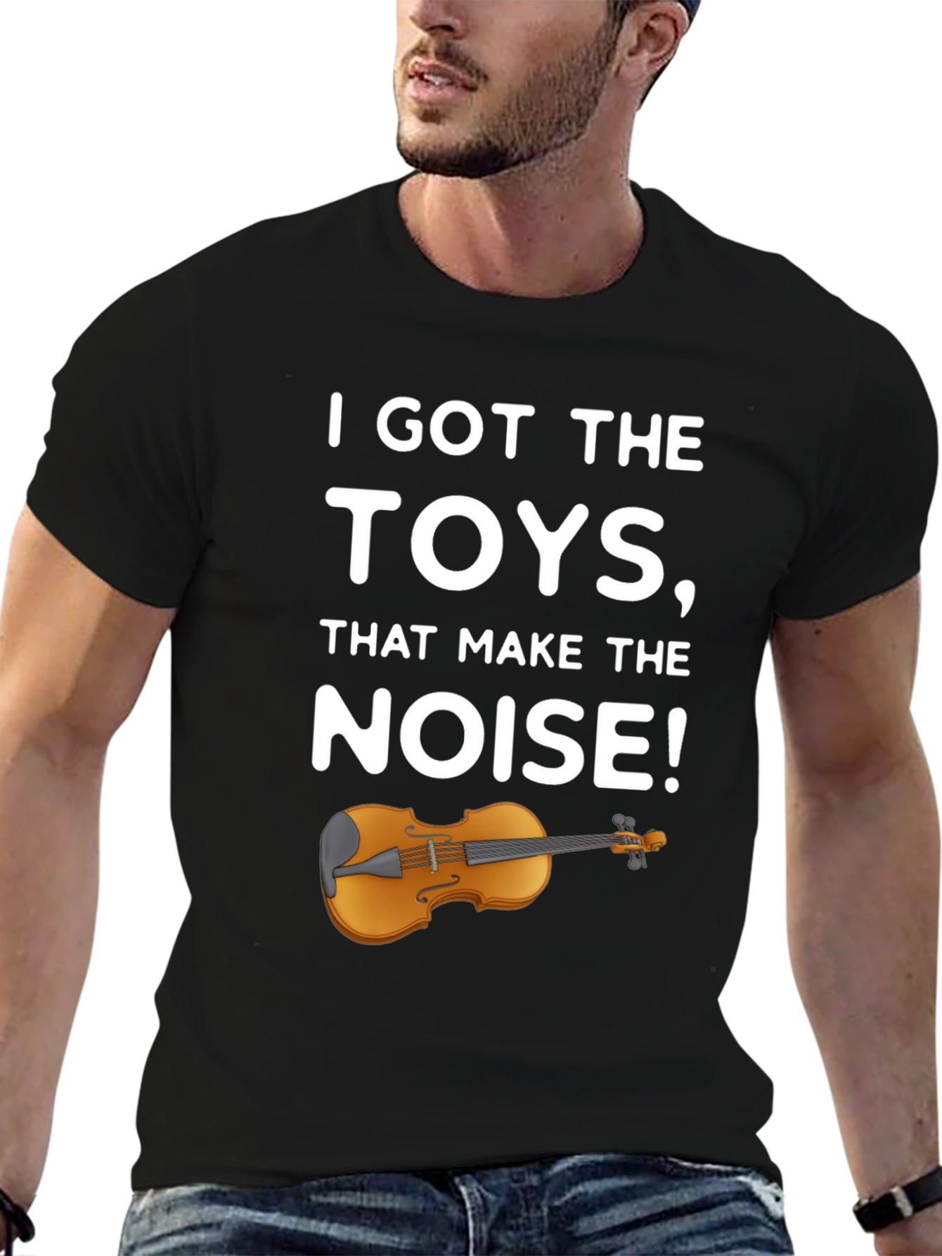 Black I Got The Toys Violin Black T-Shirt view 6