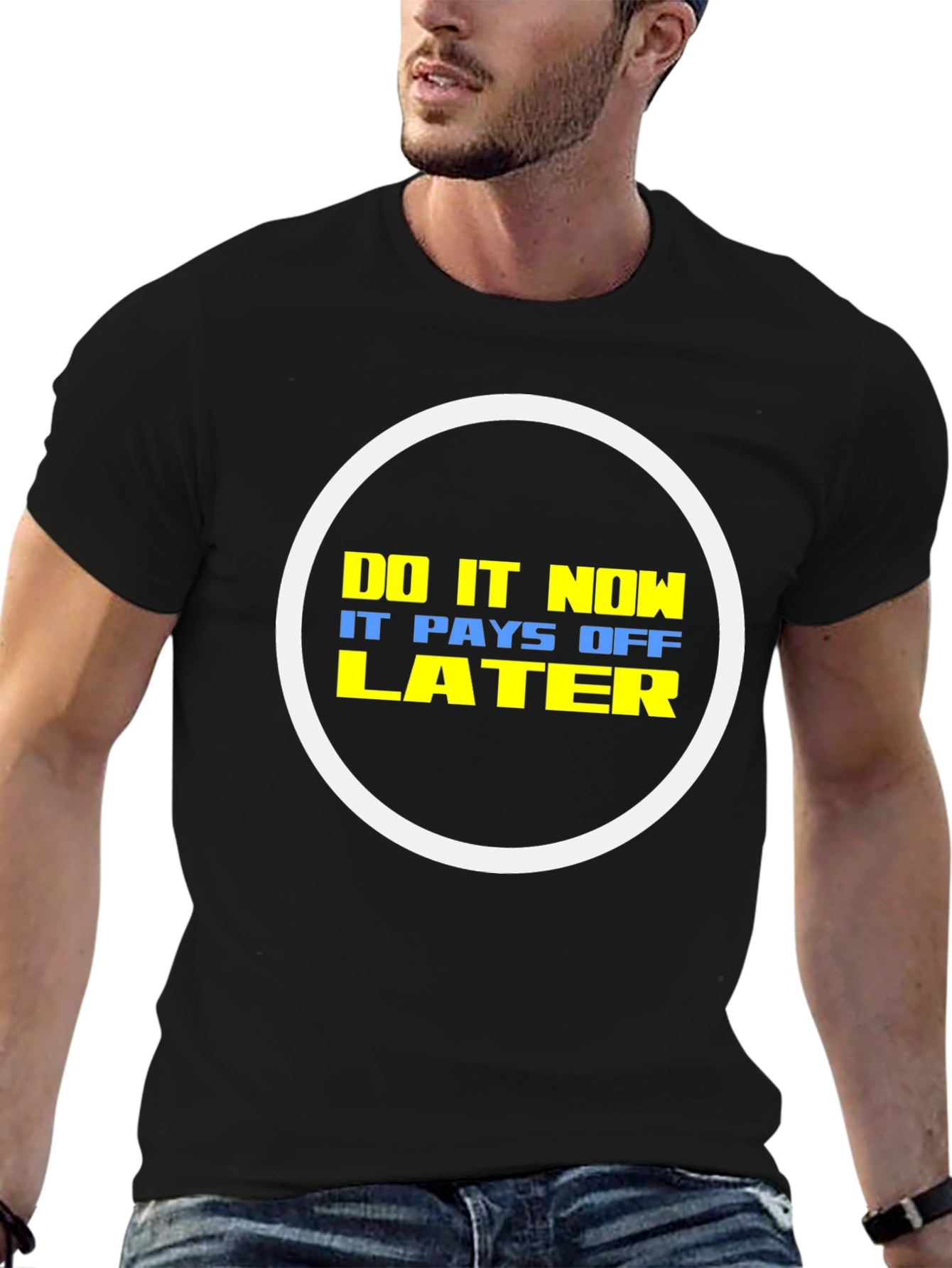 Black Motivational Graphic T-Shirt - Do It Now view 6