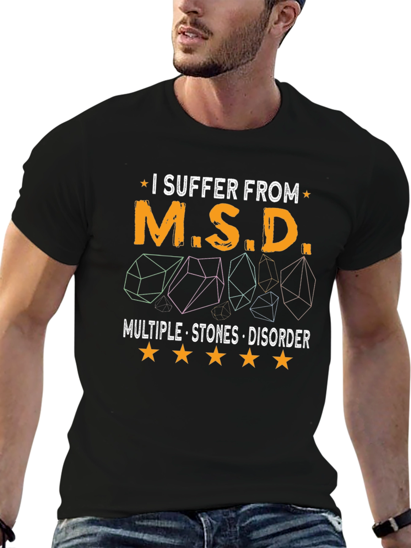 Black MSD Multiple Stones Disorder T-Shirt view 6