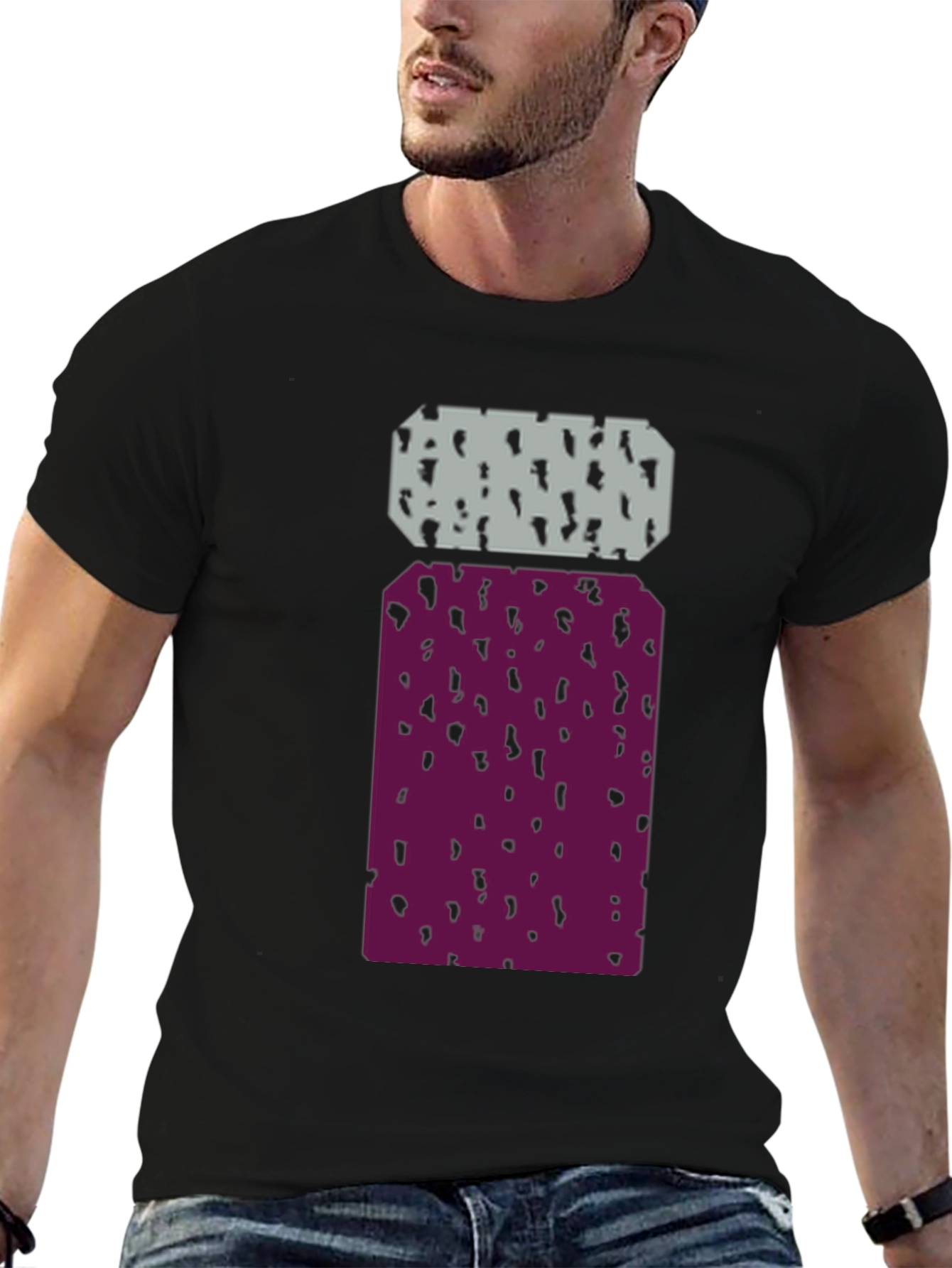 Black Abstract Patterned T-Shirt view 6