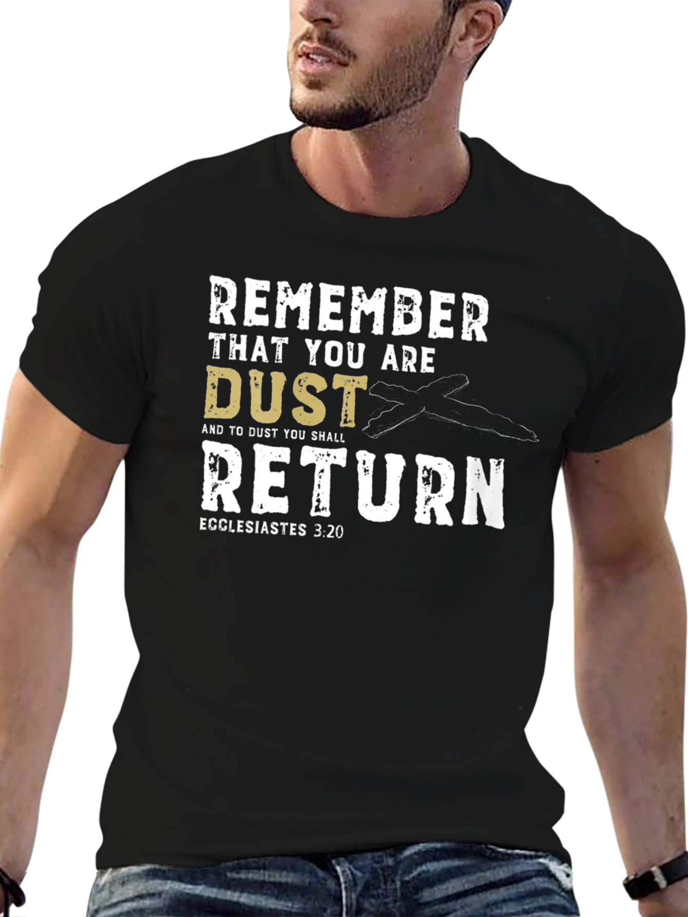 Black Remember That You Are Dust T-Shirt view 6