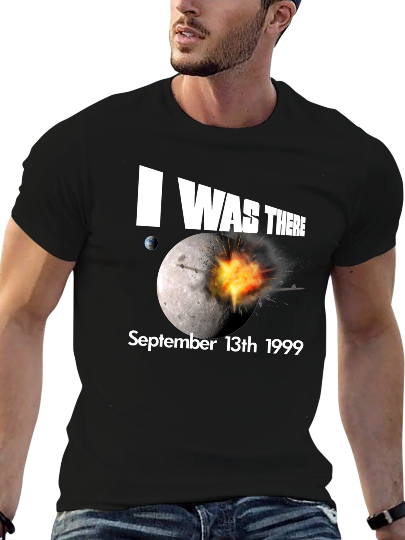 Black I Was There Moon Blast T-Shirt view 6