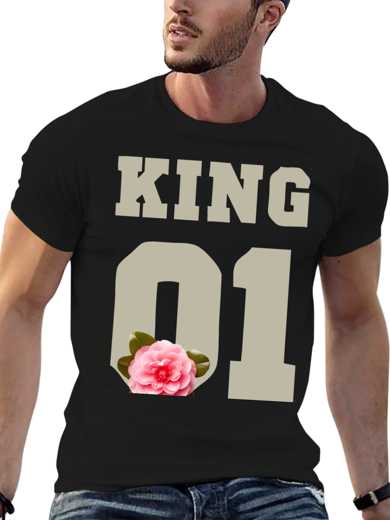 Black King 01 Floral Graphic Tee view 6