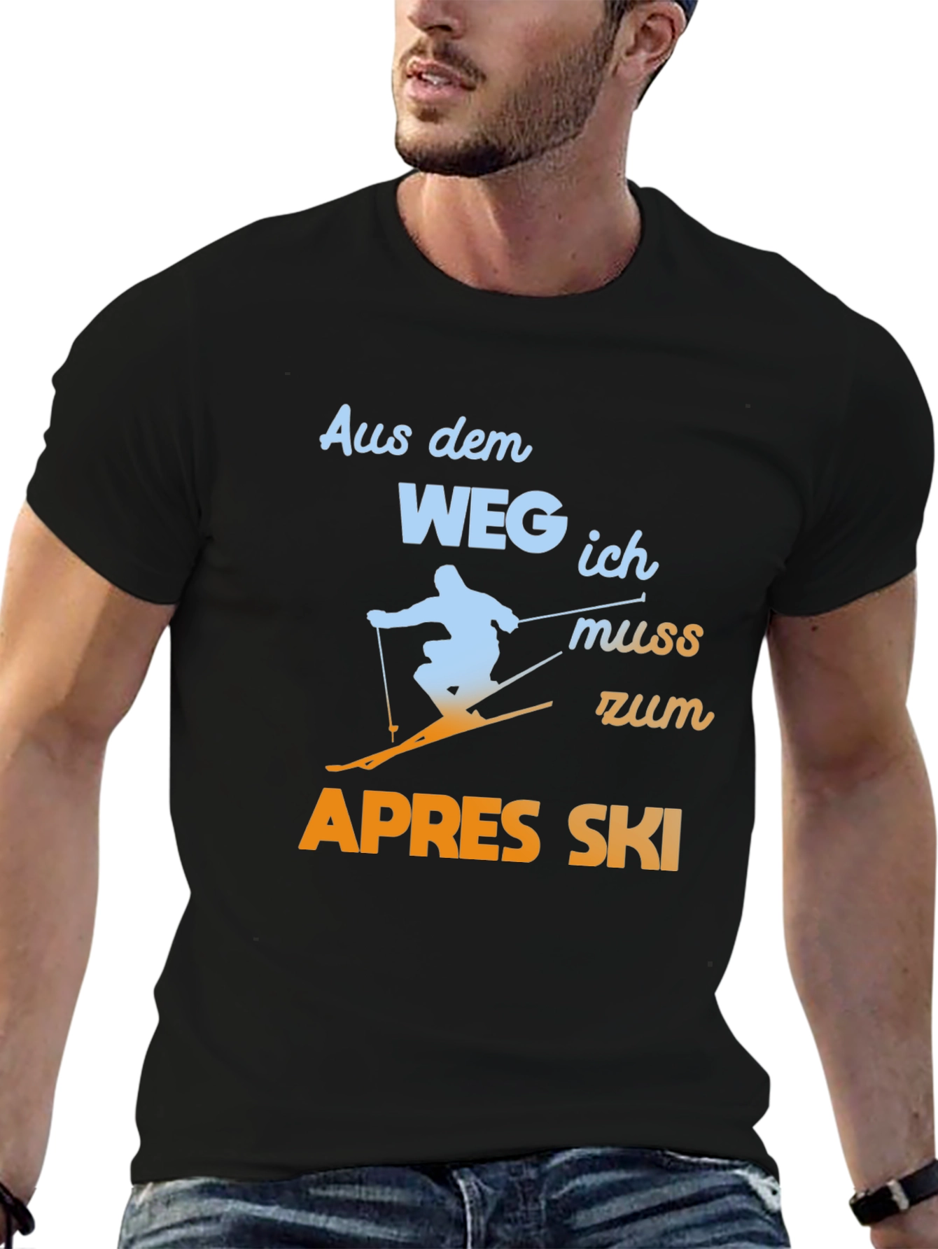 Black Apres Ski T-Shirt - Funny Skiing Tee view 6