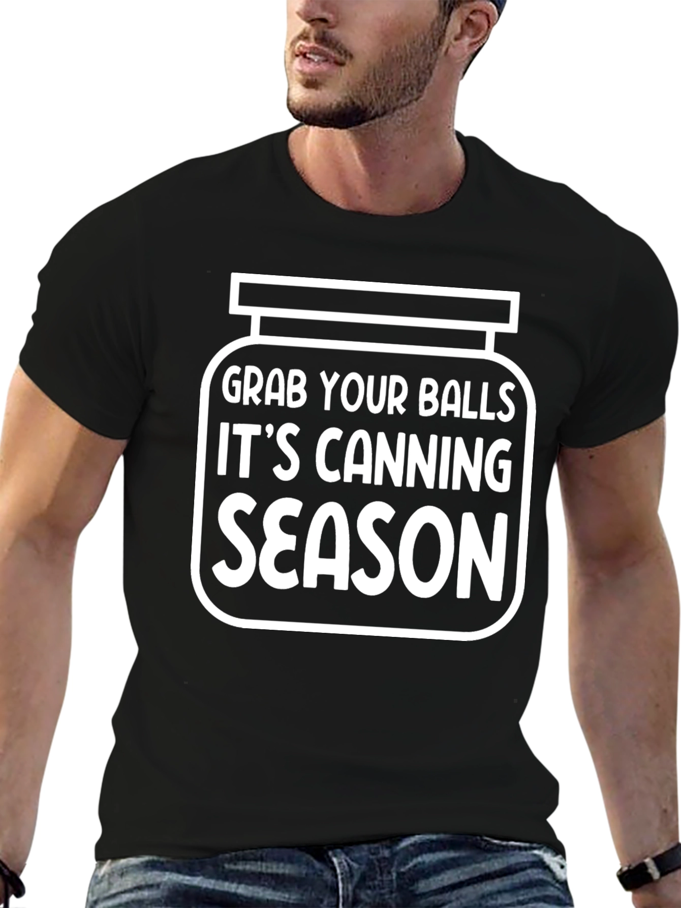 Black Grab Your Balls Canning Season T-Shirt Funny Novelty Tee view 6