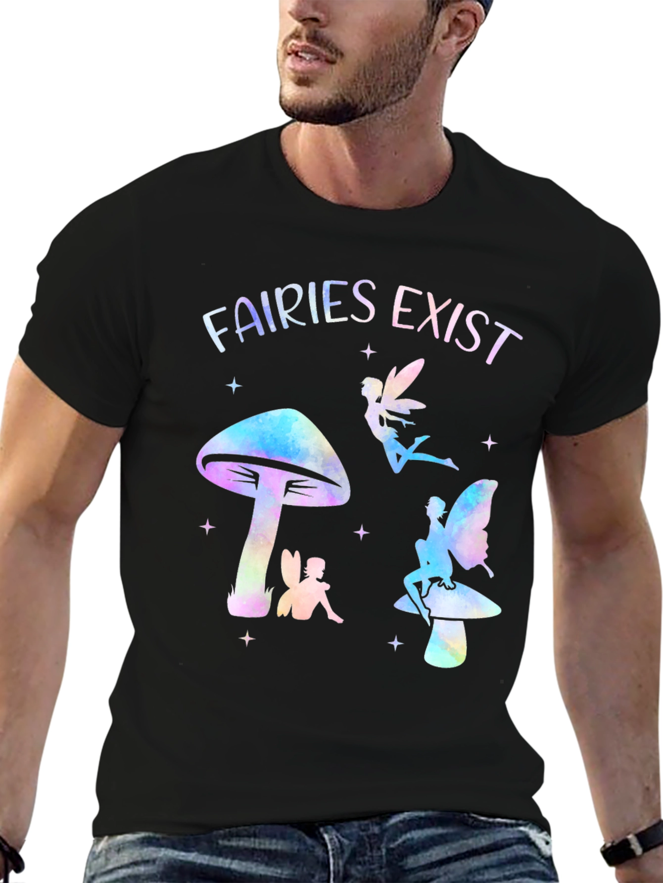 Fairies Exist Graphic Tee - Magical Mushroom Design - 6
