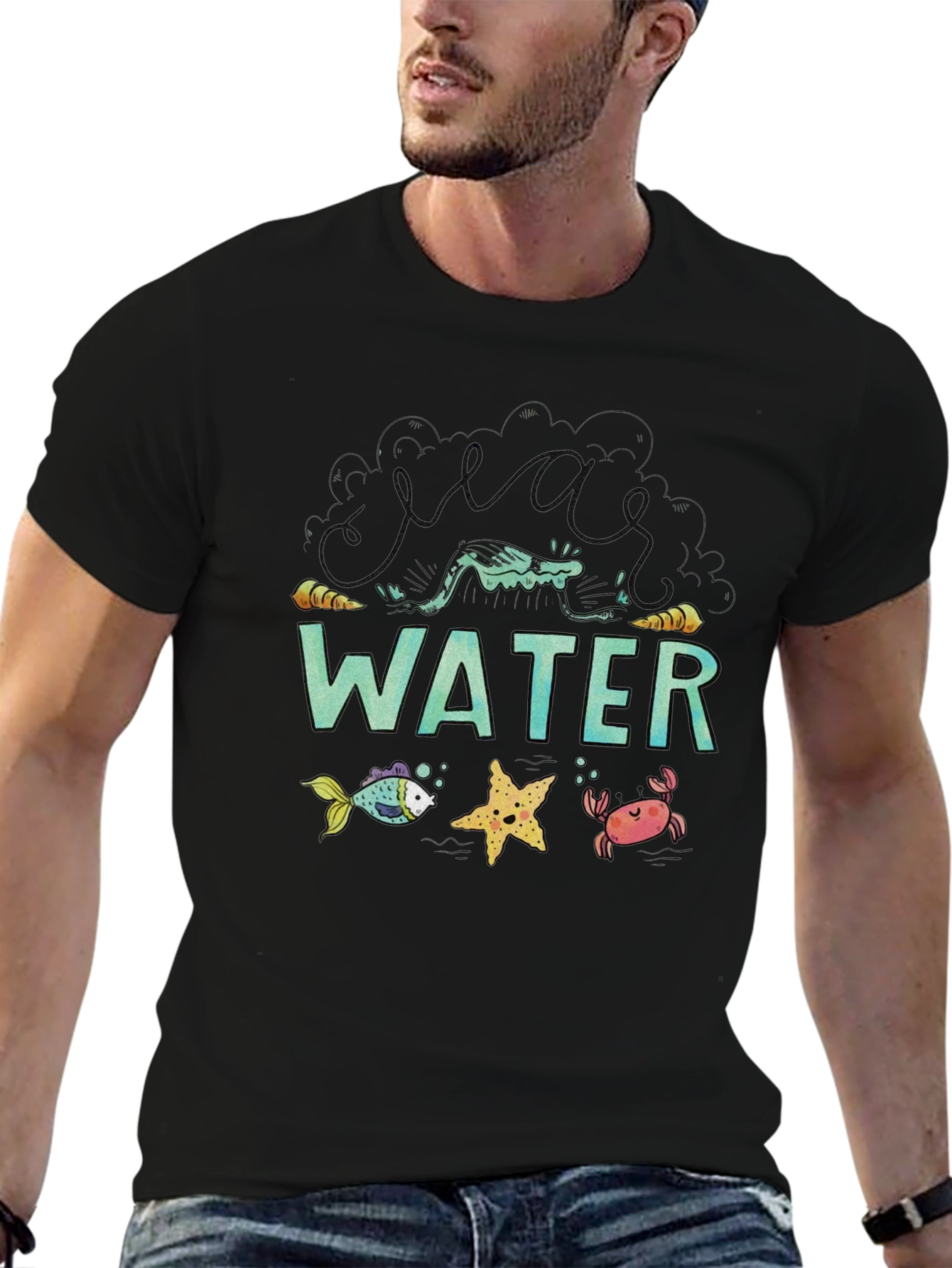 Stay Wild, Stay Water Black T-Shirt - 6