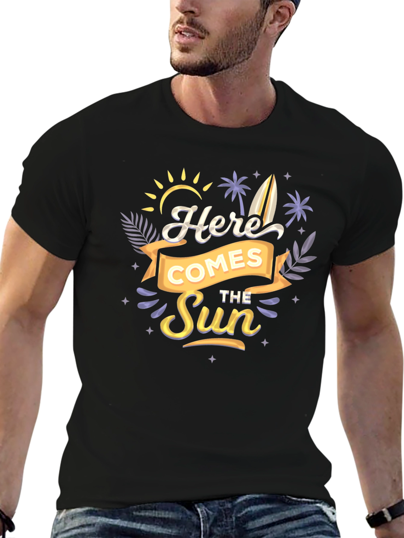 Black Here Comes The Sun Graphic Tee view 6