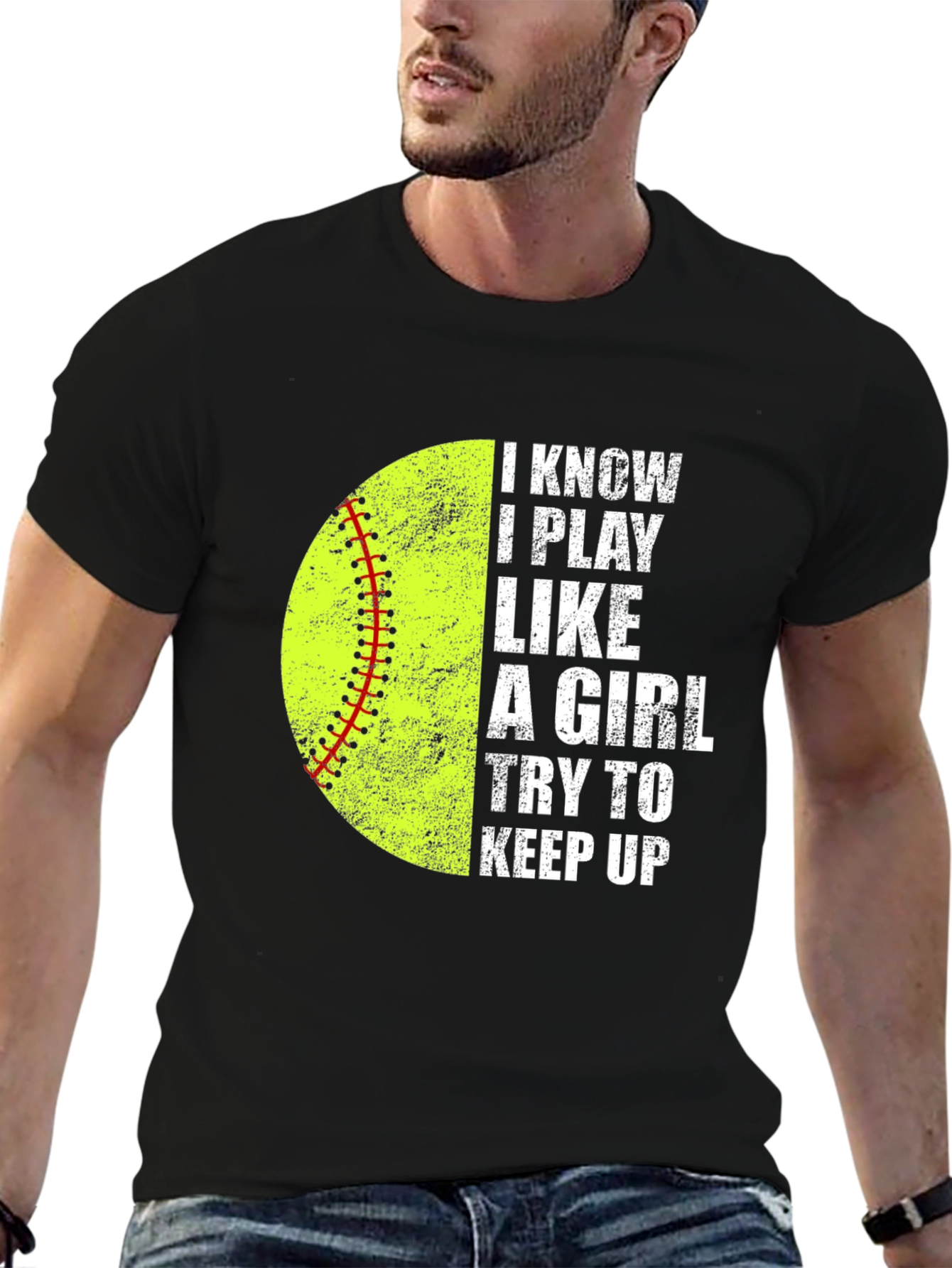 Black I Know I Play Like a Girl T-Shirt view 6