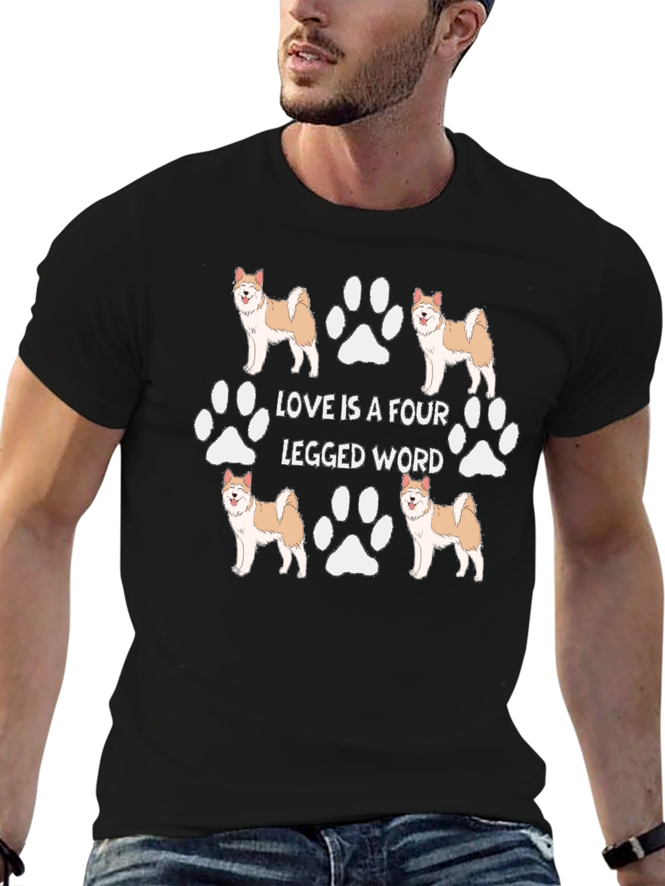 Black Dog Lover T-Shirt - Love is a Four Legged Word view 6