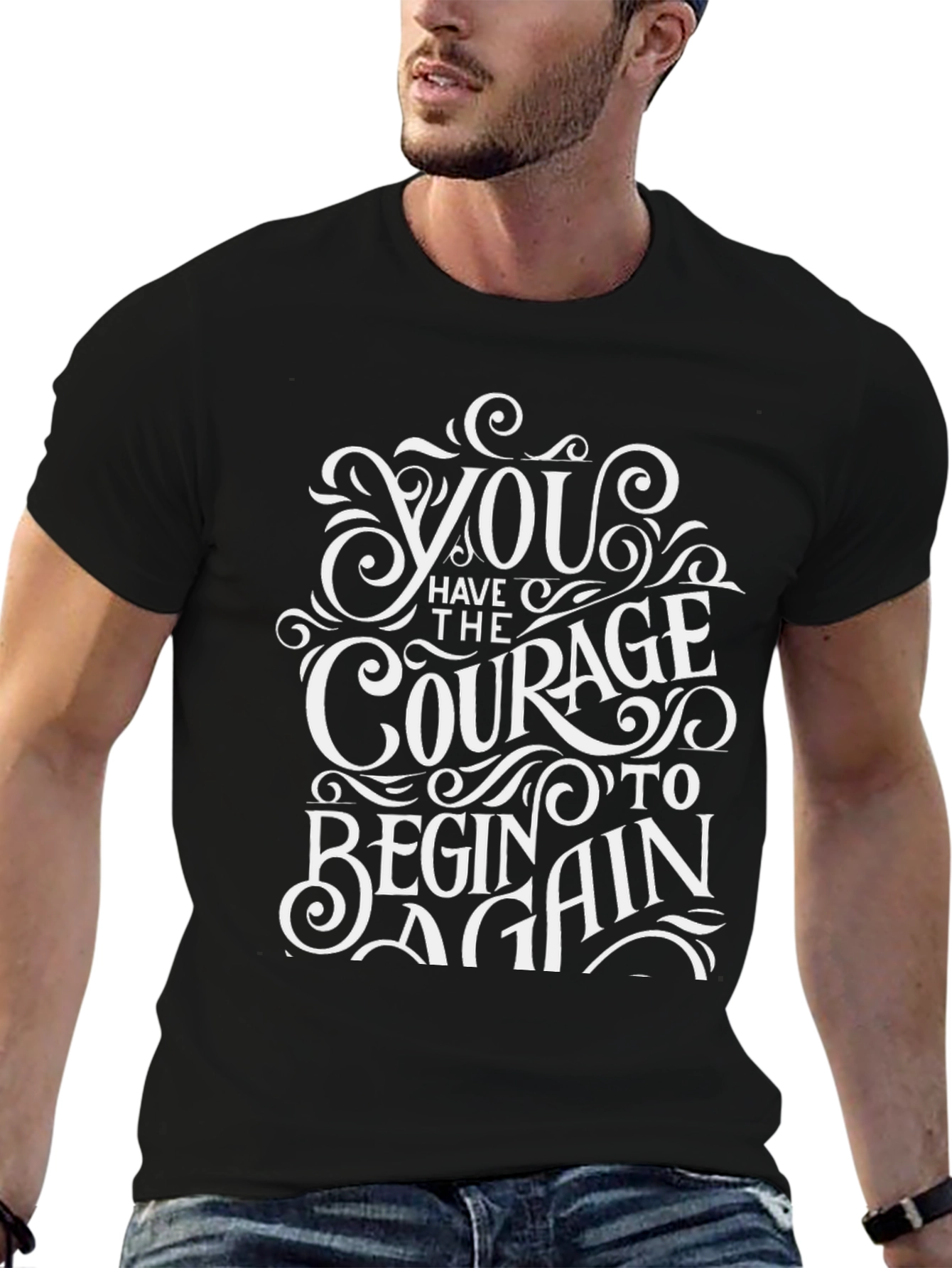 Black Courage to Begin Again Graphic Tee view 6