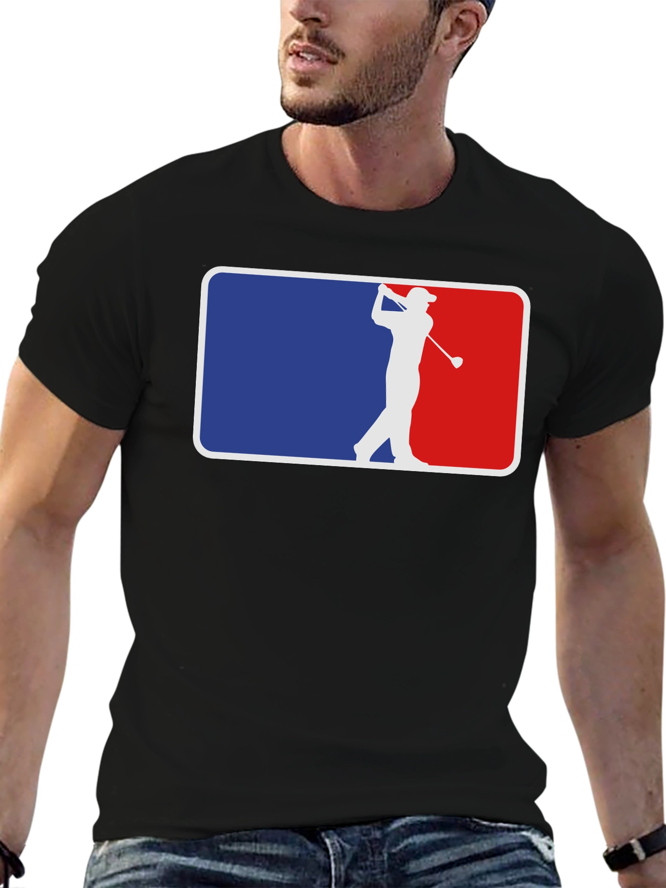 Black Golf Silhouette Graphic Tee - Classic Style view 6