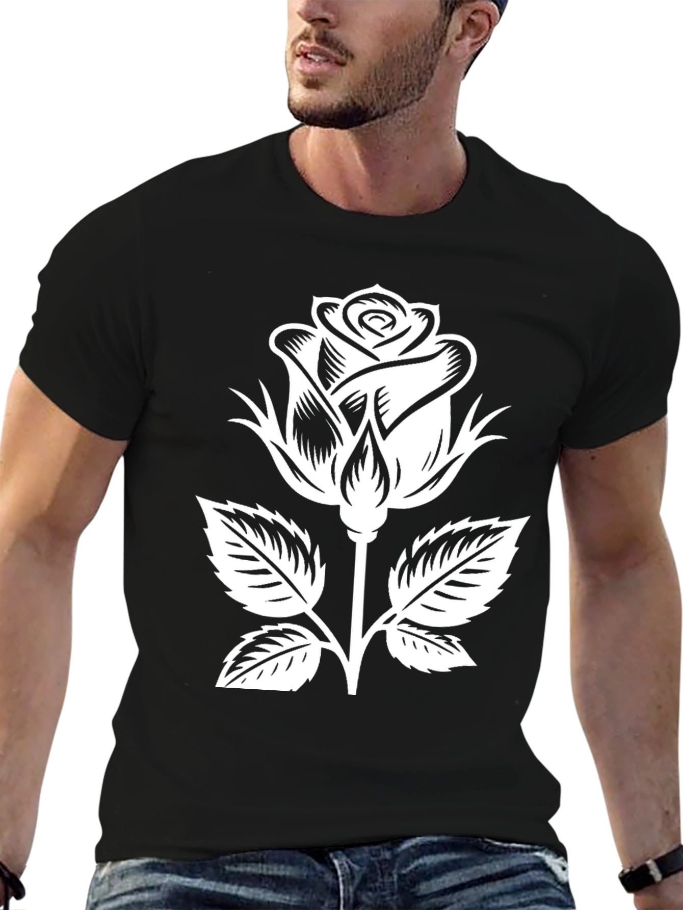 Black Black Rose Graphic T-Shirt view 6