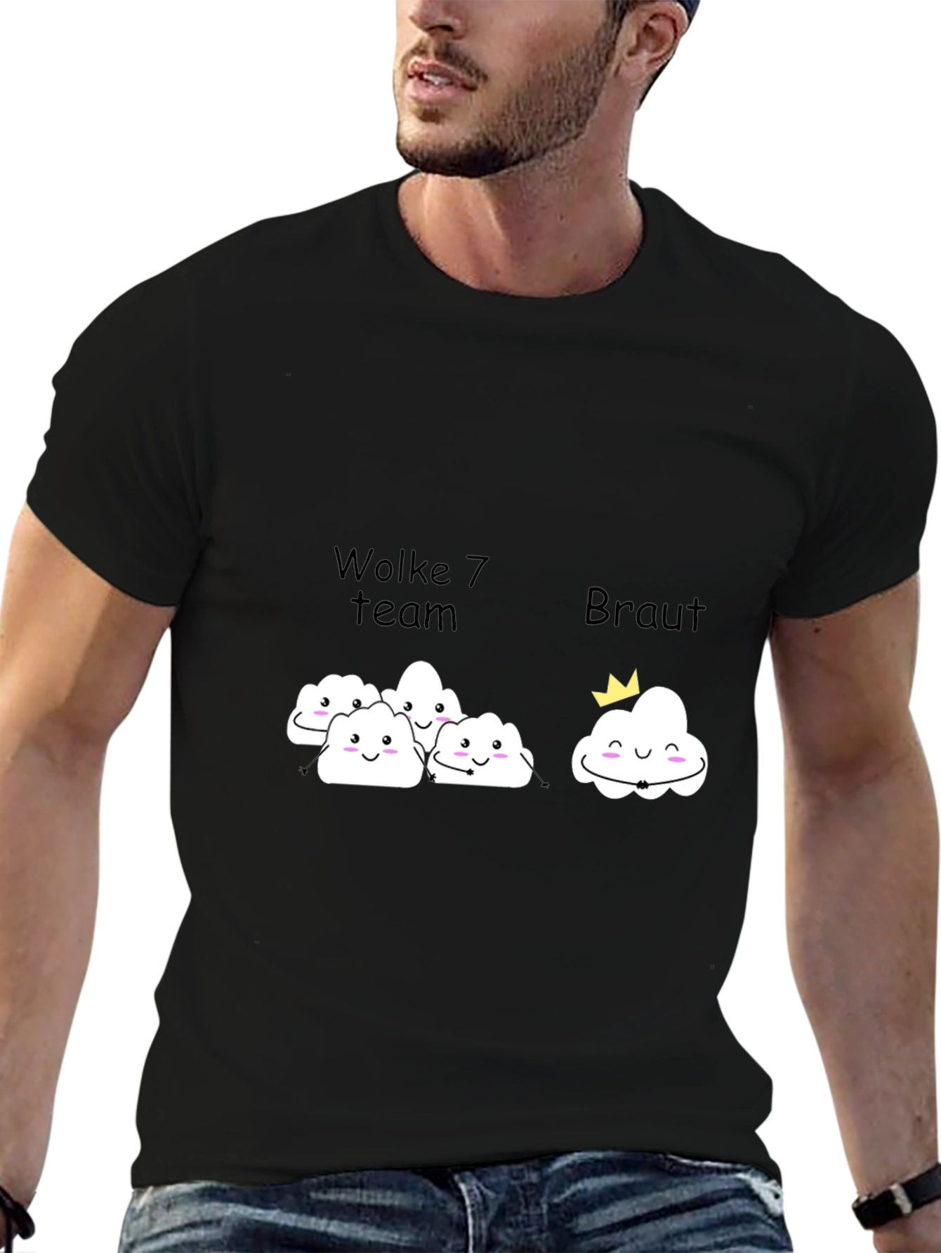 Black Wolke 7 Bride Team T-Shirt view 6