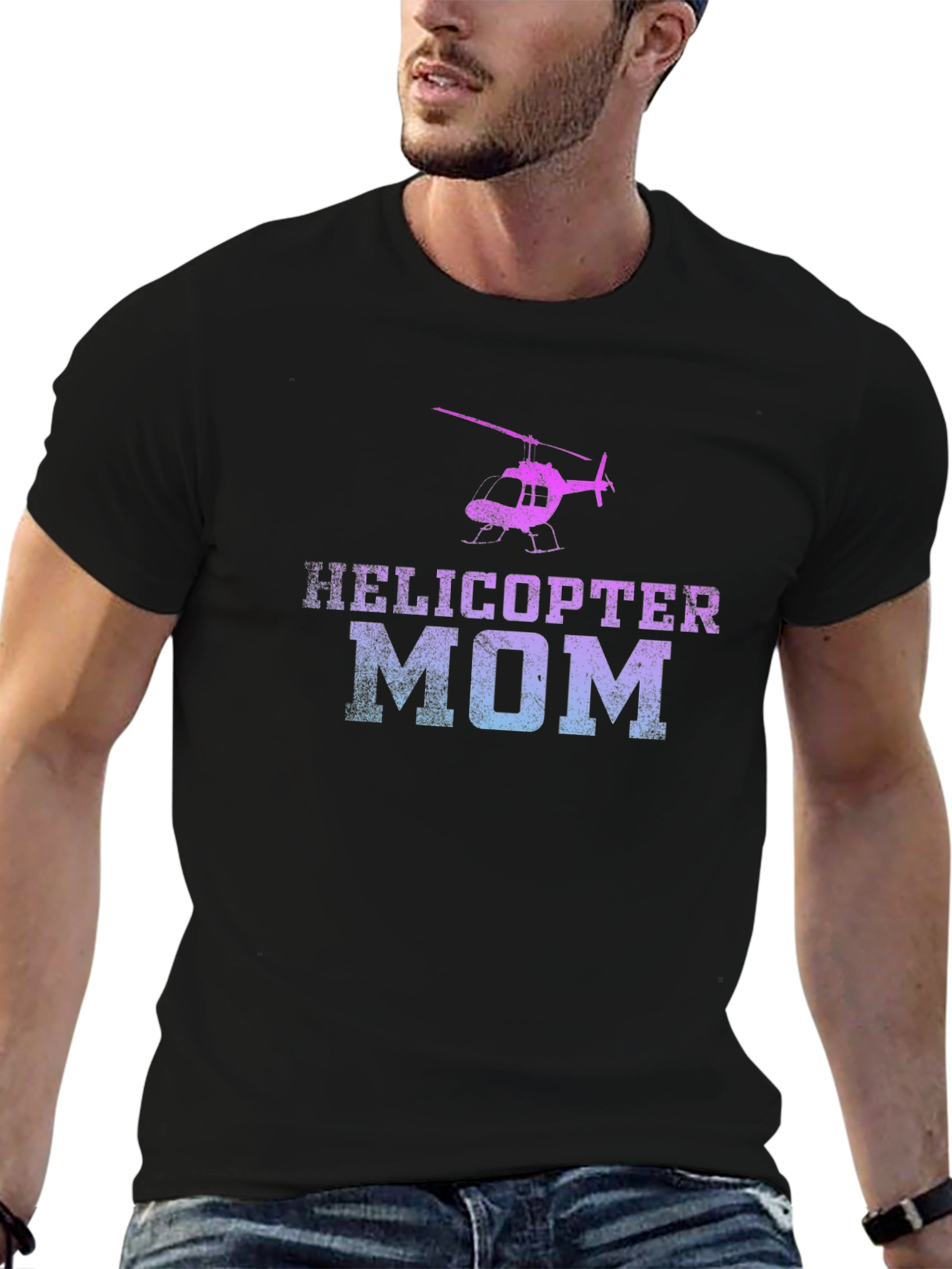 Black Helicopter Mom Novelty T-Shirt view 6