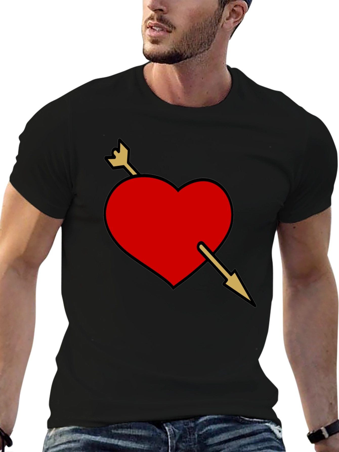 Black Heart Arrow Graphic Black Tee view 6